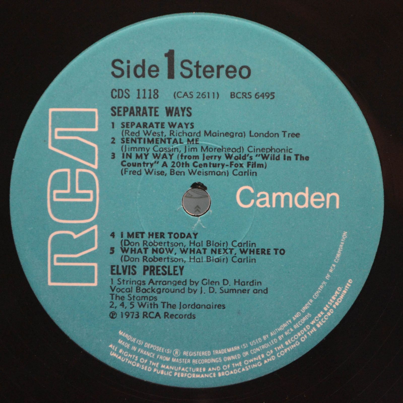 Elvis — Separate Ways (UK), 1973
