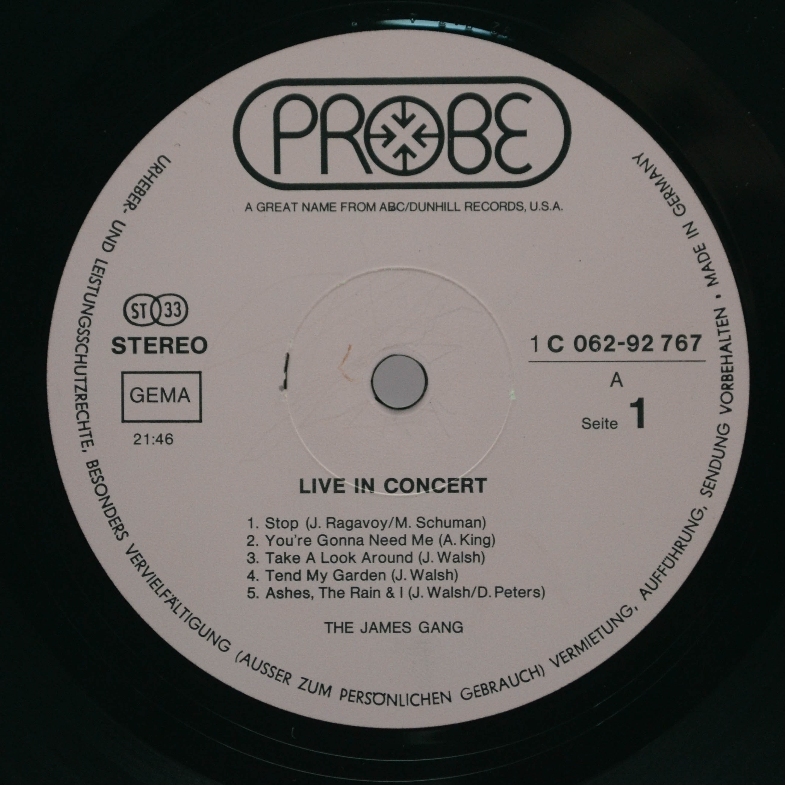 James Gang — Live In Concert, 1971