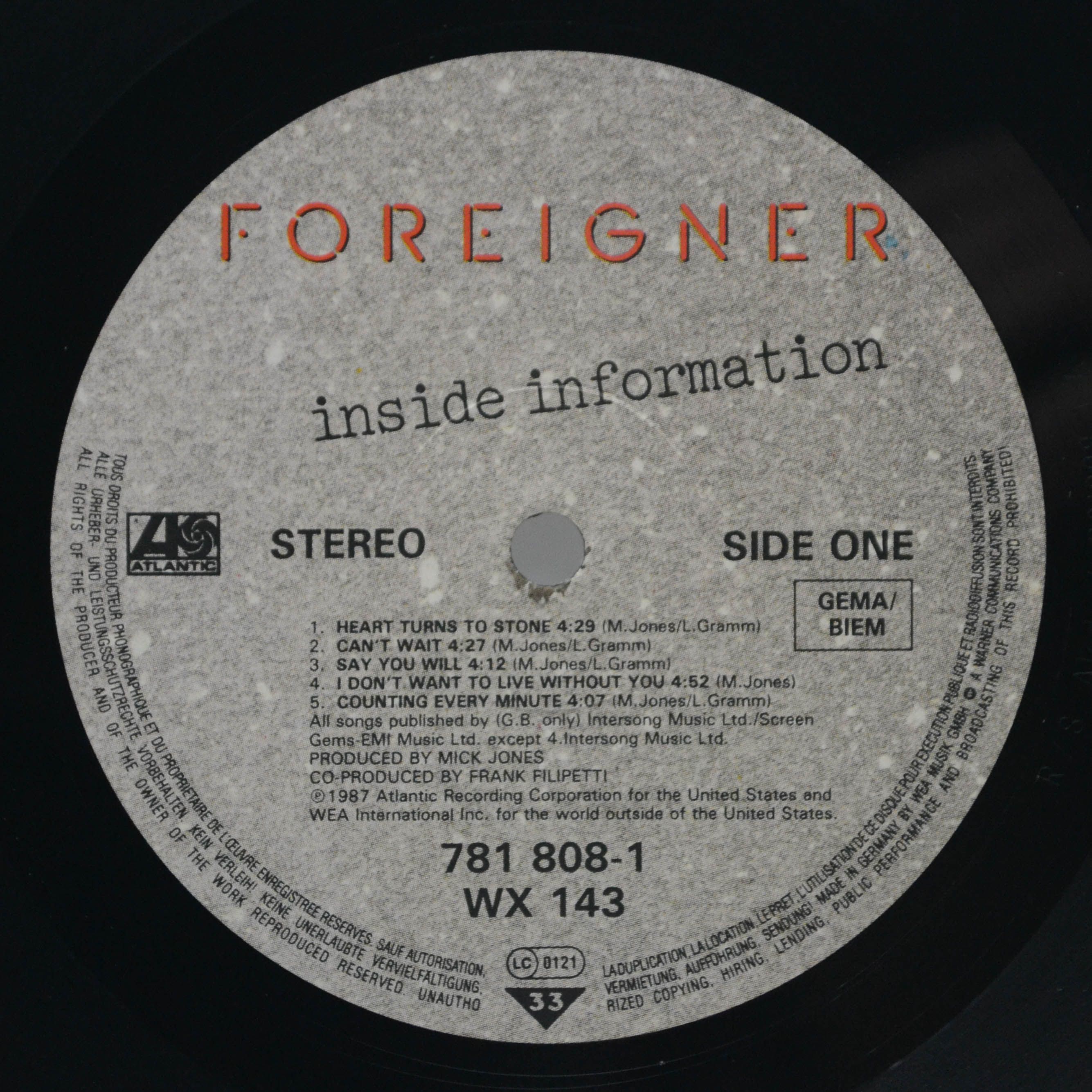 Foreigner — Inside Information, 1987