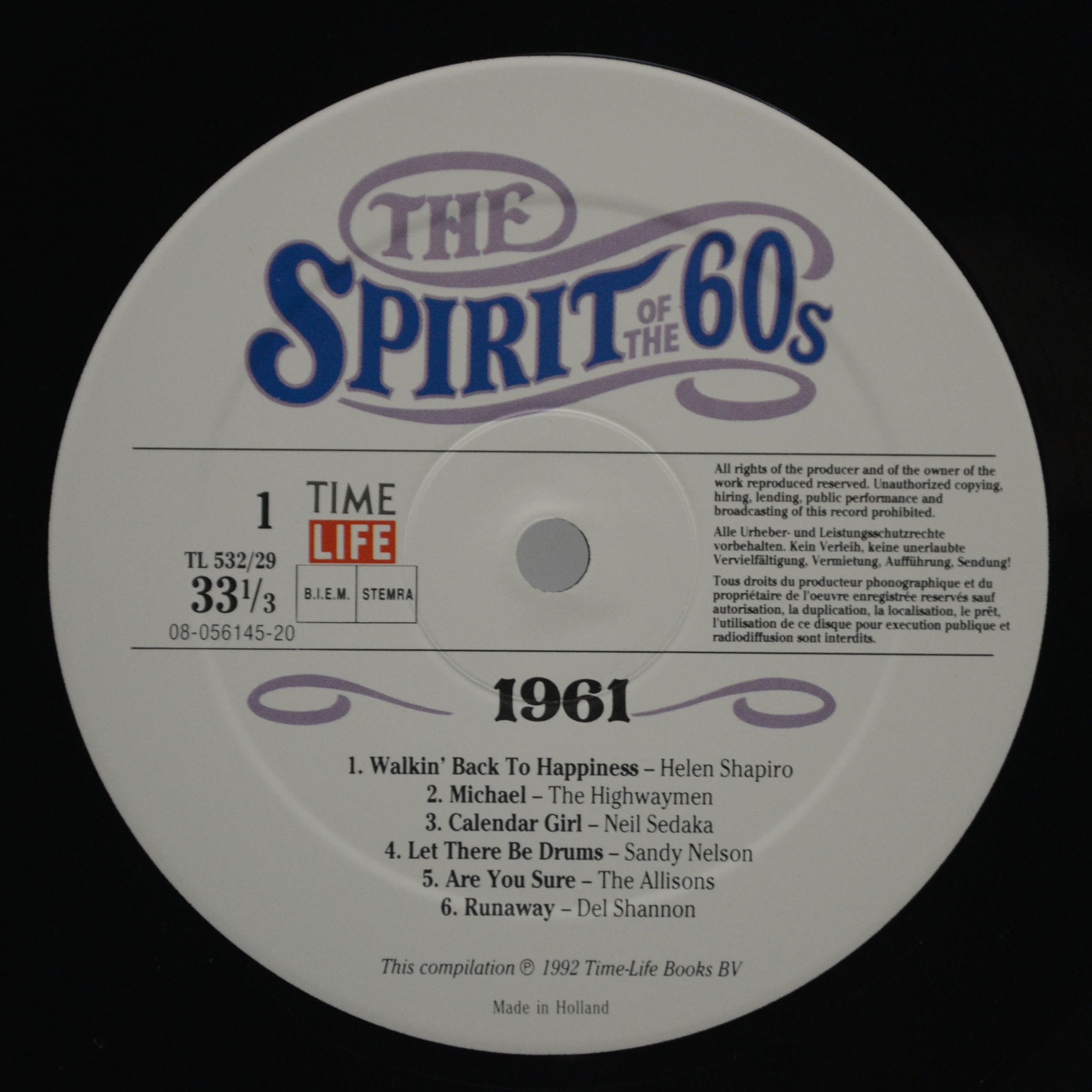 Various — The Spirit Of The 60s: 1961 (2LP), 1992