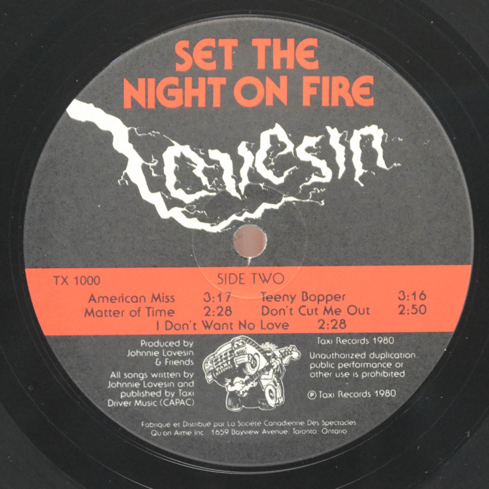 Lovesin — Set The Night On Fire, 1980