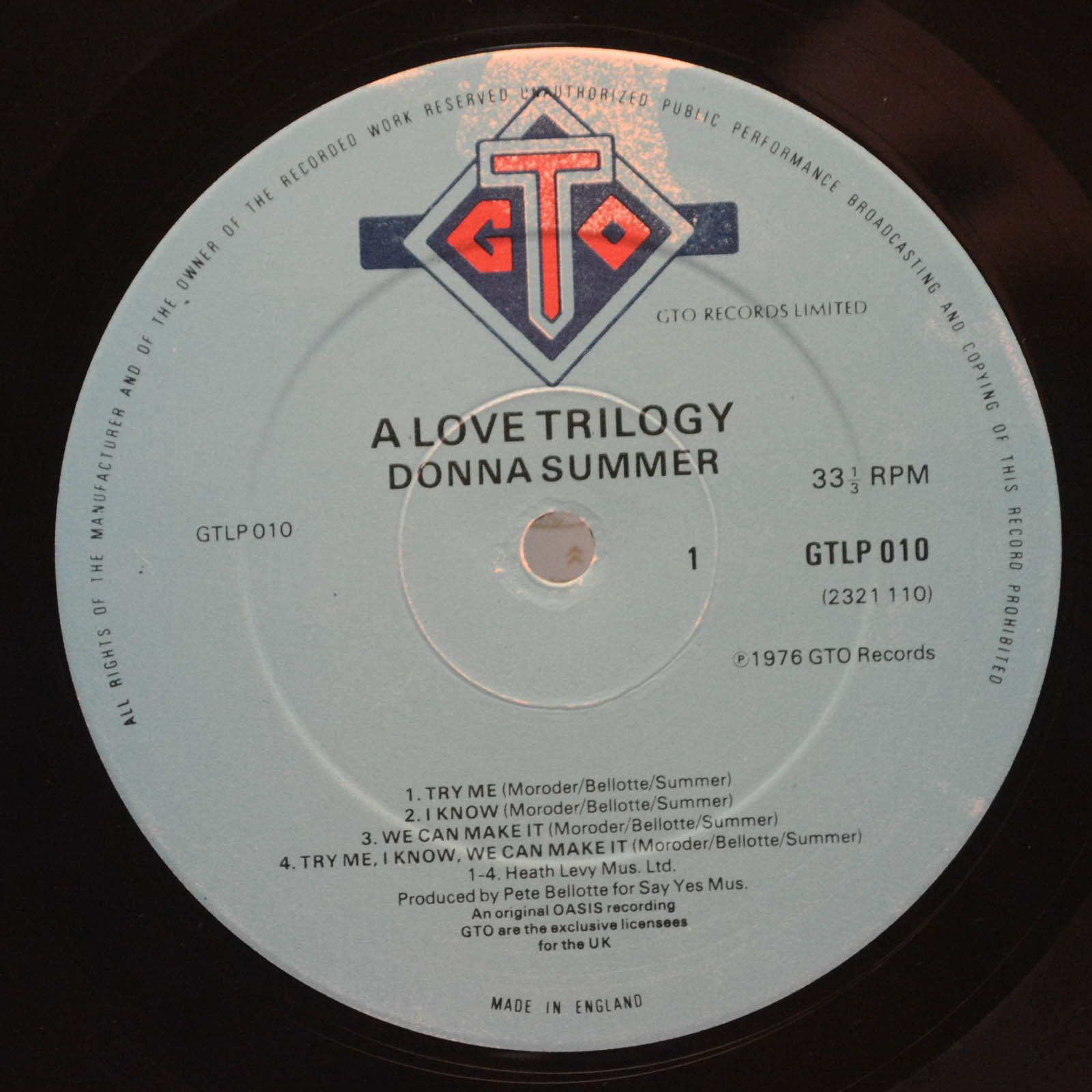 Donna Summer — A Love Trilogy (UK), 1976