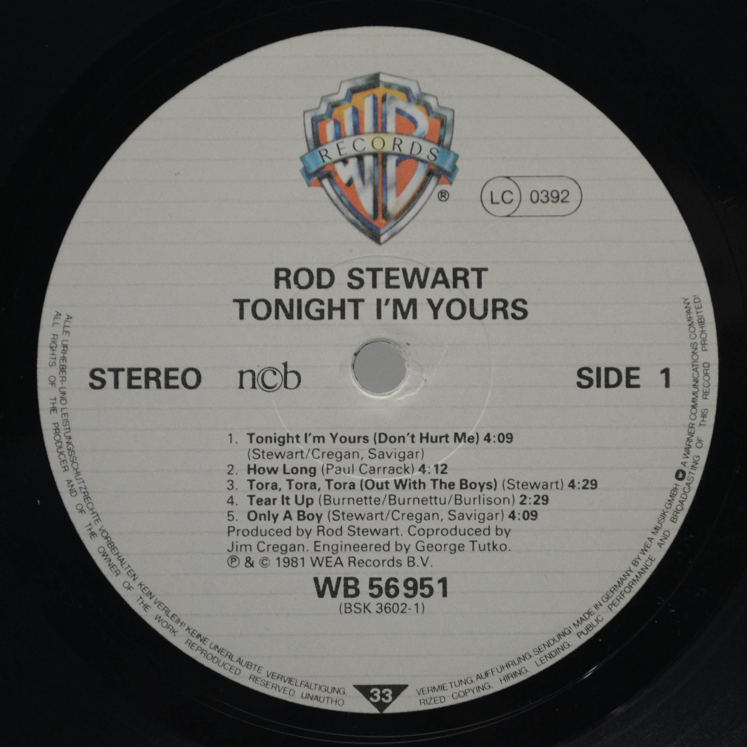 Rod Stewart — Tonight I'm Yours, 1981