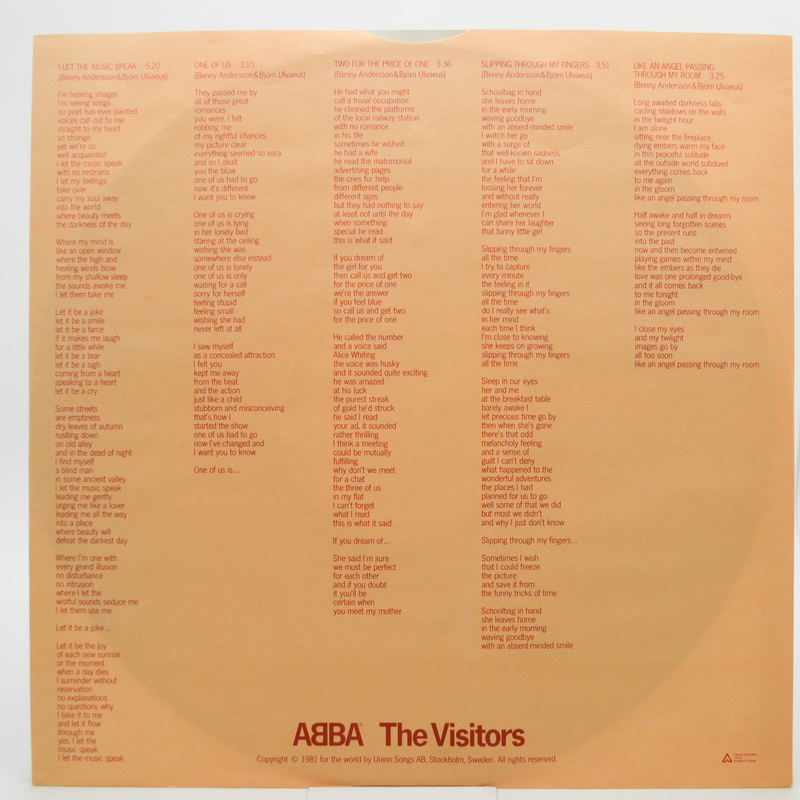 ABBA — The Visitors, 1981