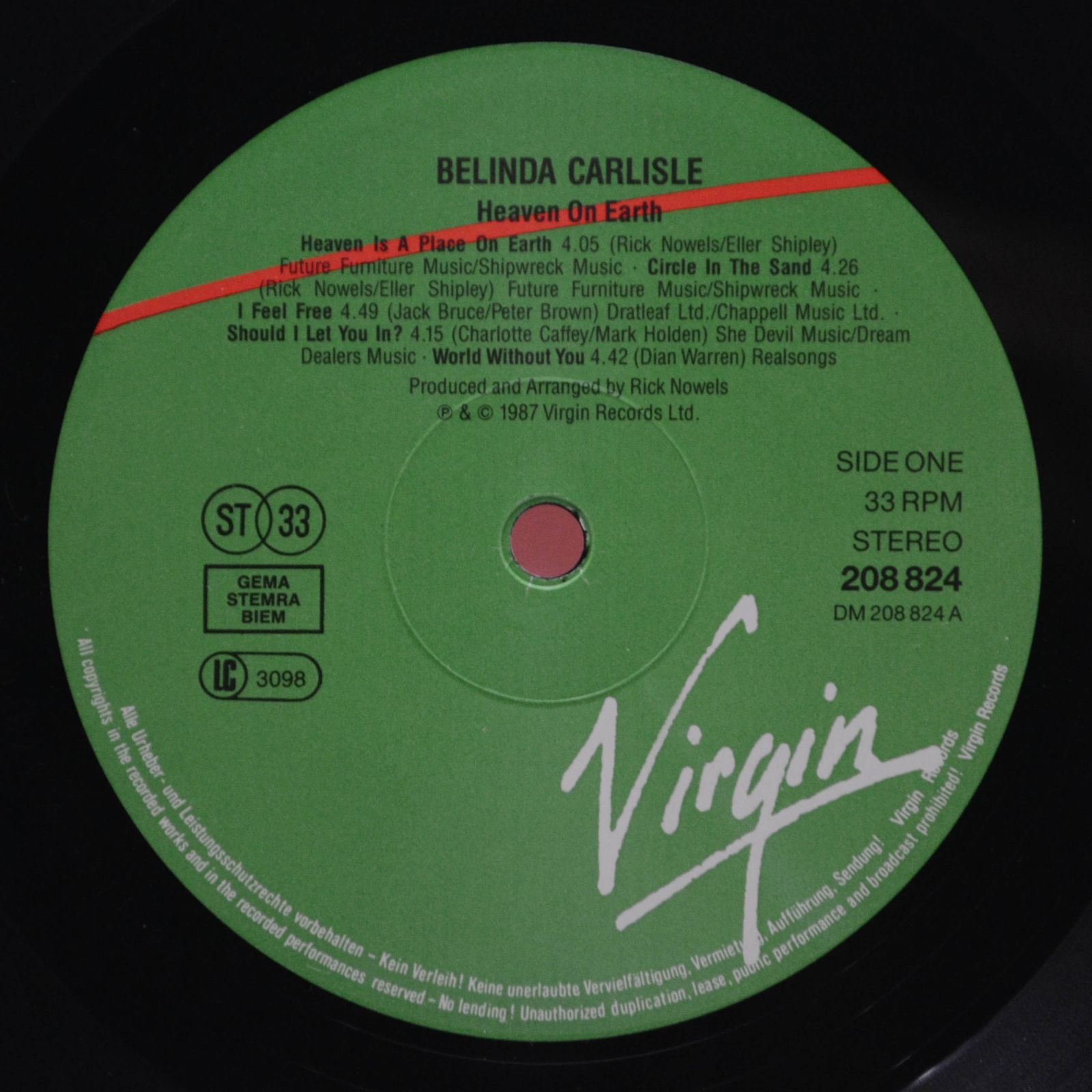 Belinda Carlisle — Heaven On Earth, 1987