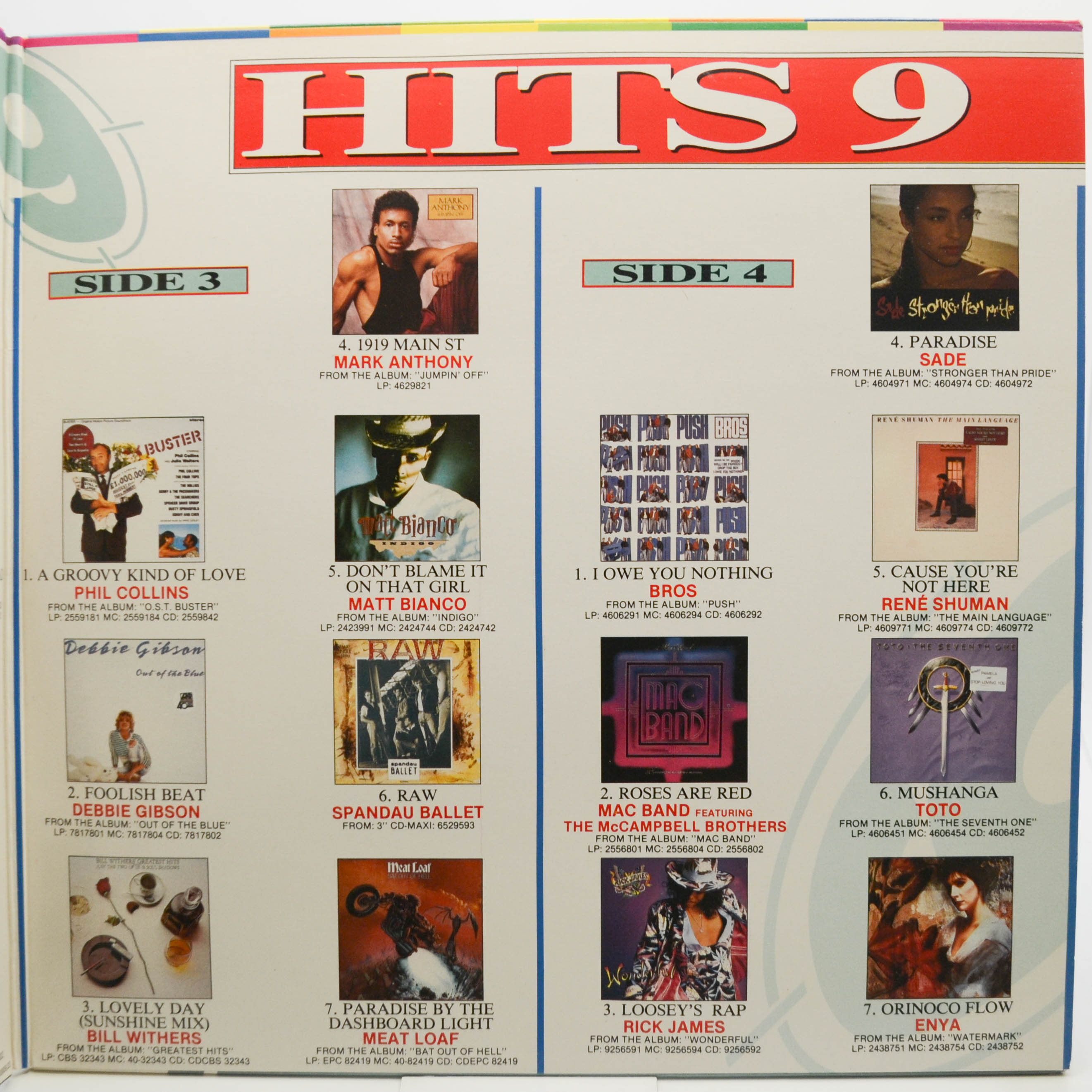 Various — Hits Album 9 (2LP), 1988