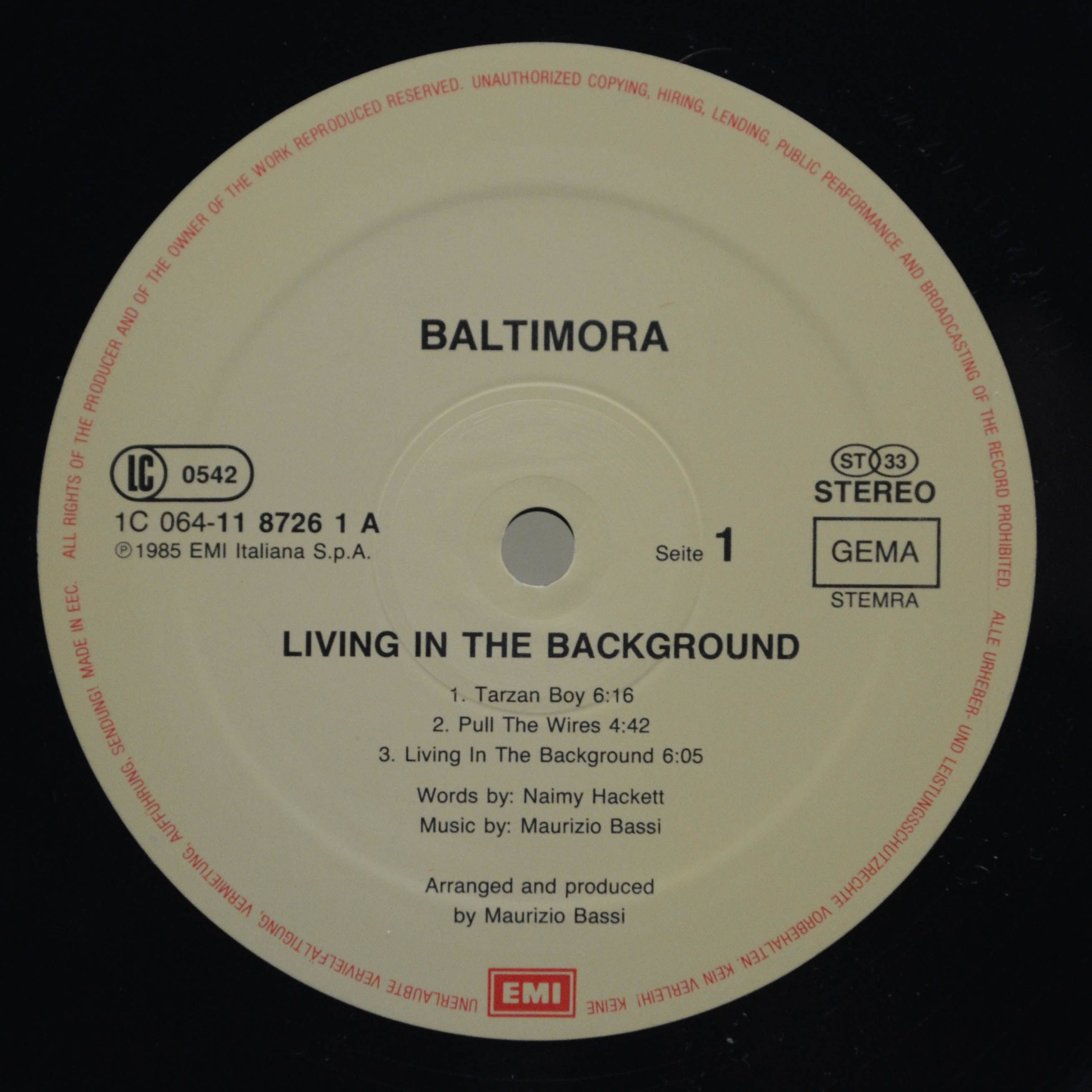 Baltimora — Living In The Background, 1985