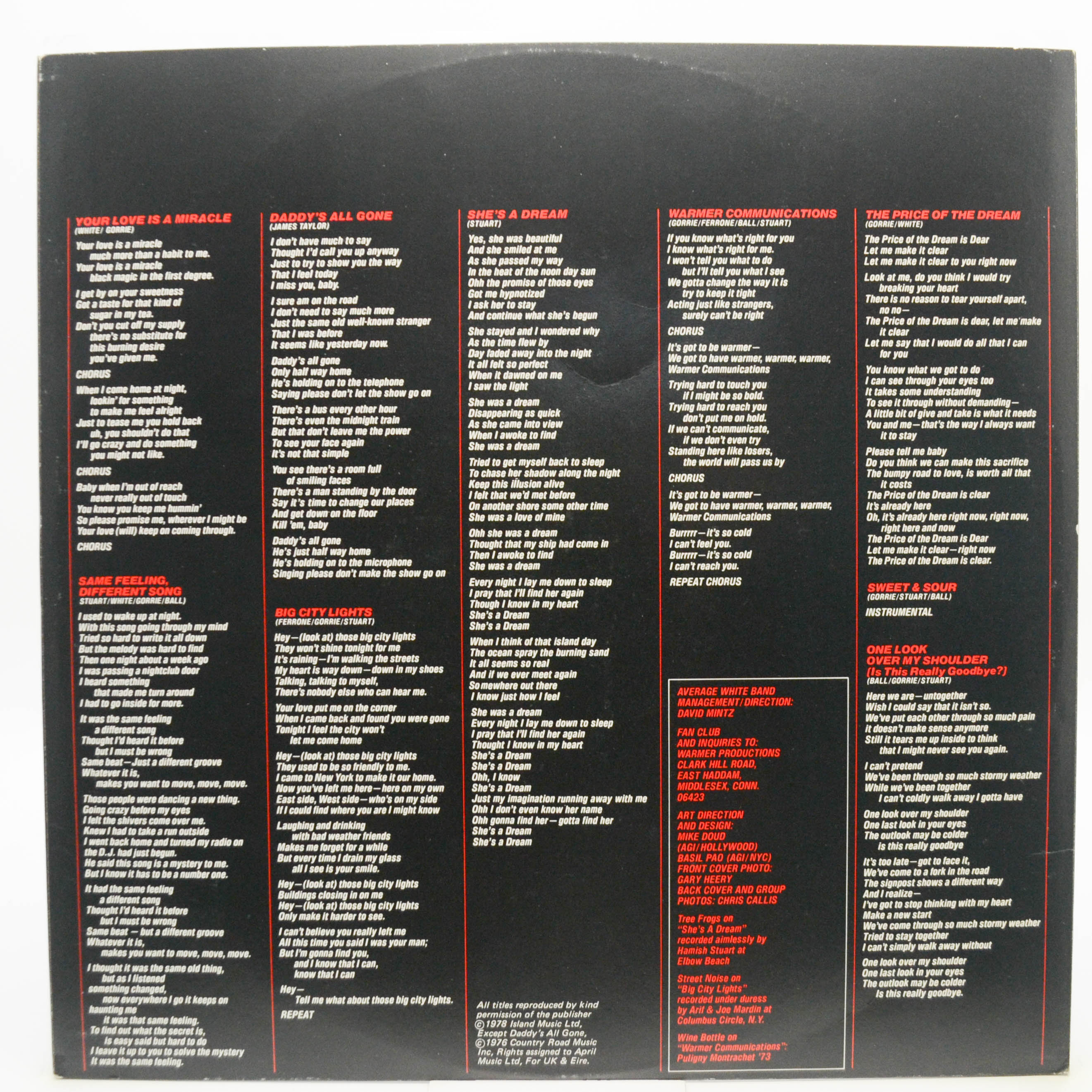 Average White Band — Warmer Communications (UK), 1978