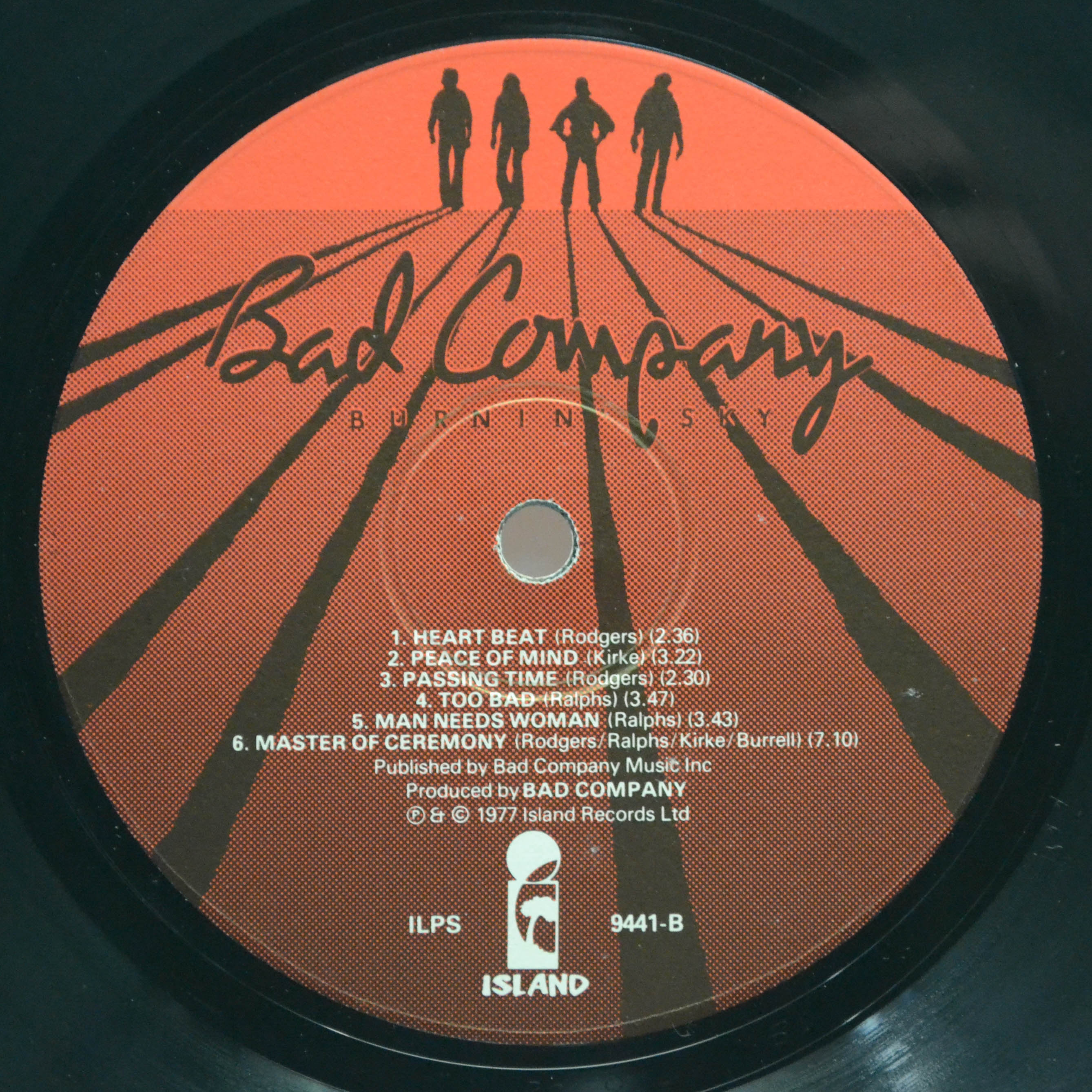 Bad Company — Burnin' Sky (1-st, UK), 1977