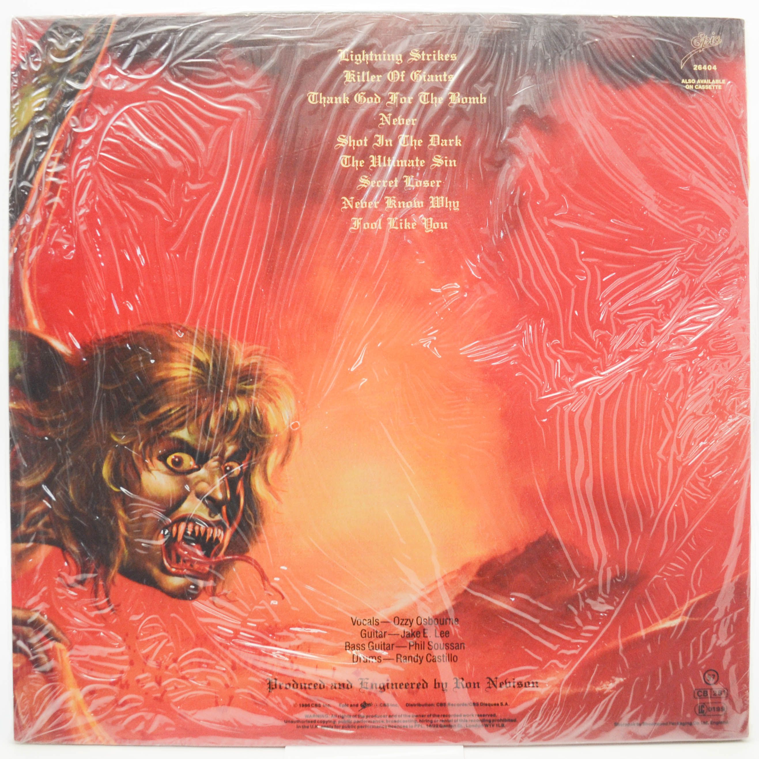 Ozzy Osbourne — The Ultimate Sin (UK), 1986