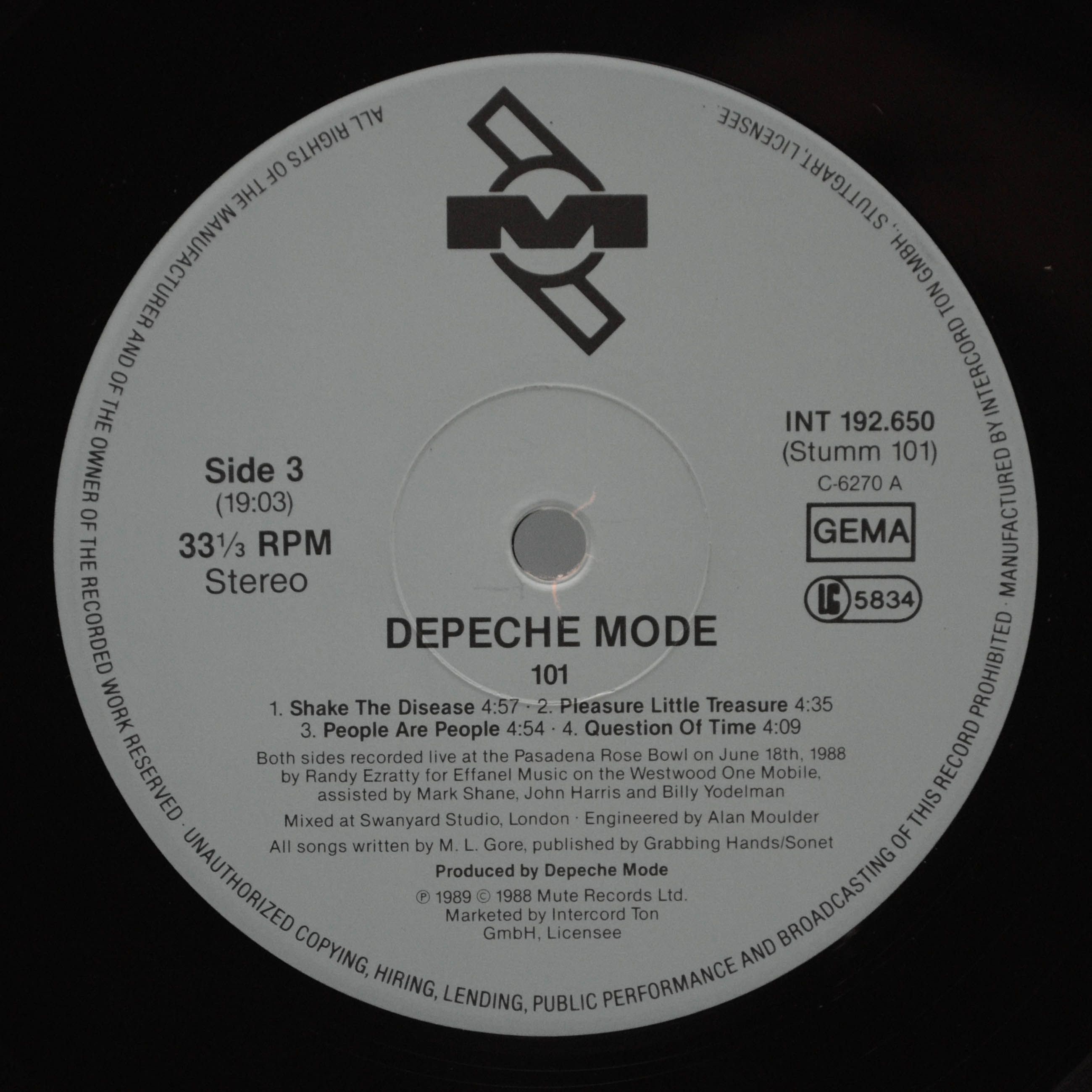 Depeche Mode — 101 (2LP), 1989