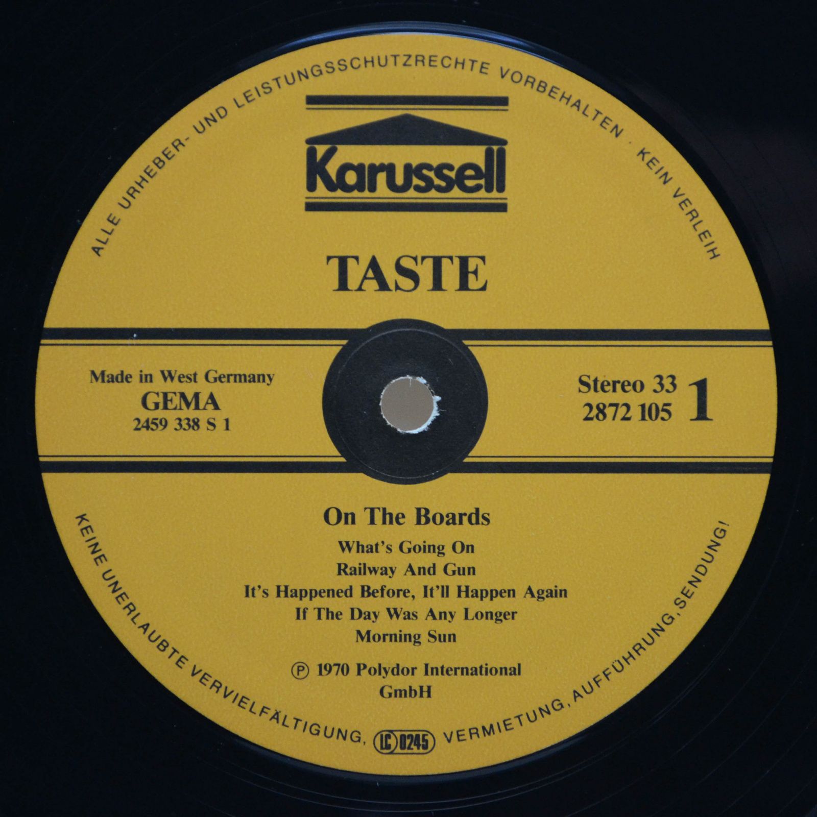 Taste — On The Boards, 1970