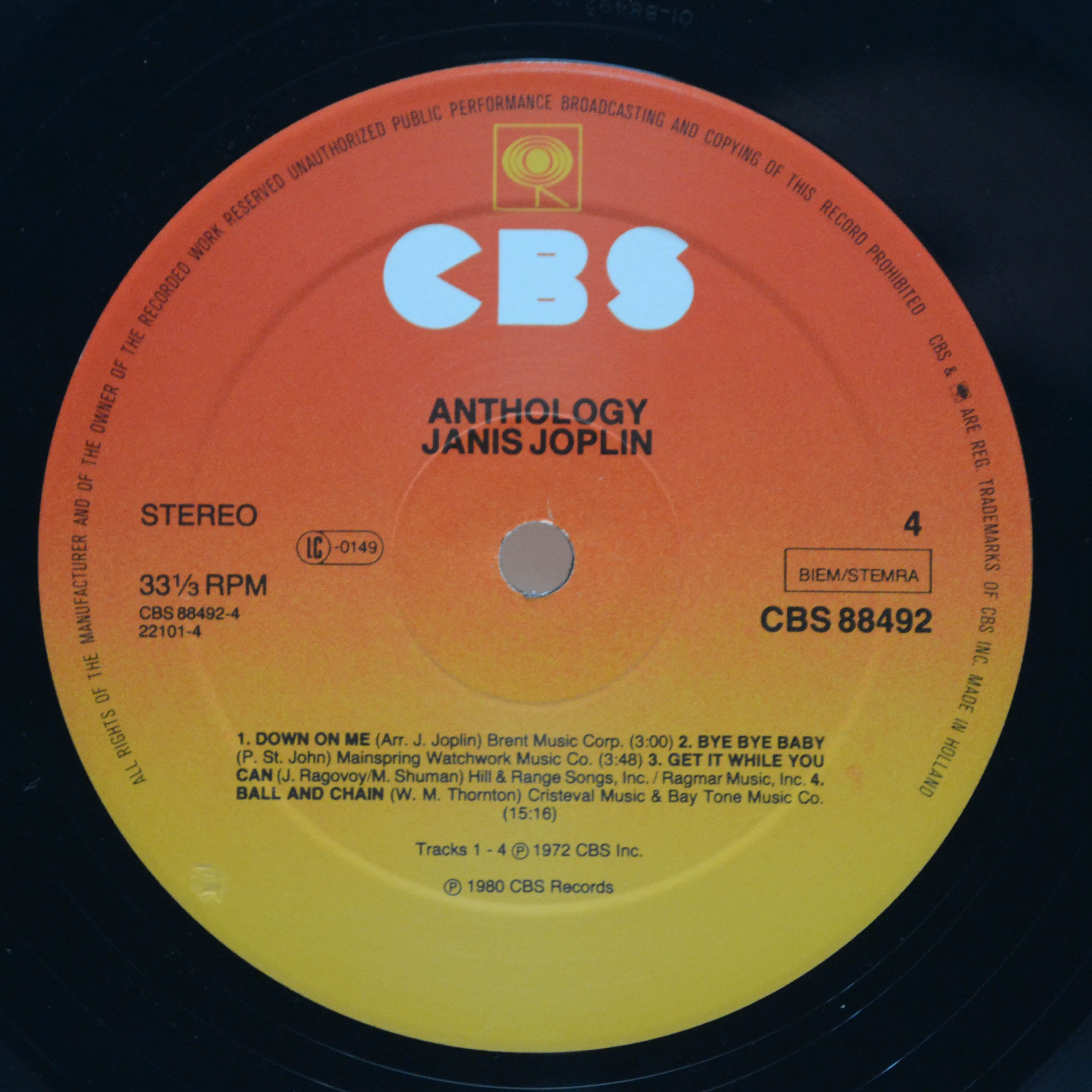 Janis Joplin — Anthology (2LP), 1980