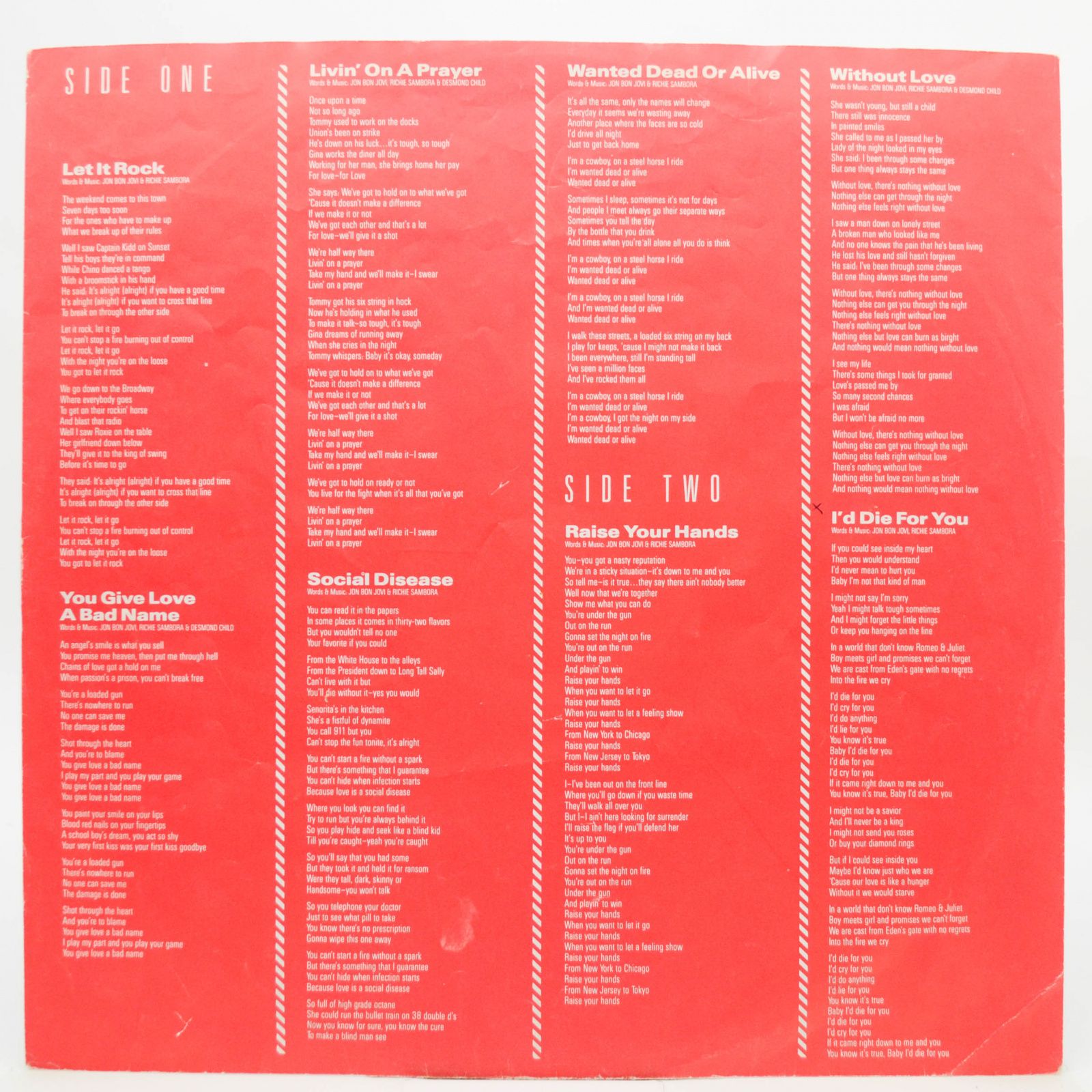 Bon Jovi — Slippery When Wet, 1986