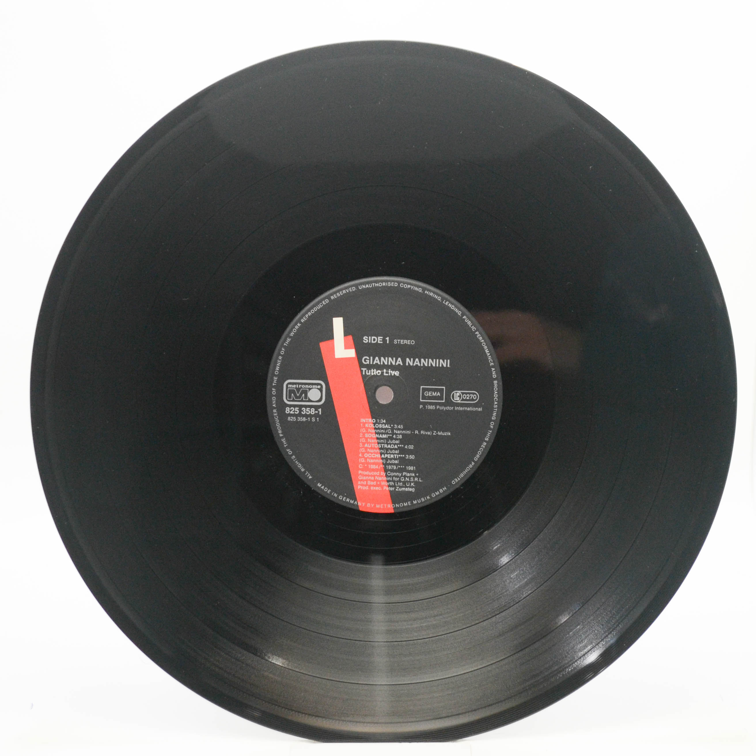 Gianna Nannini & The Primadonnas — Tutto Live (2LP), 1985