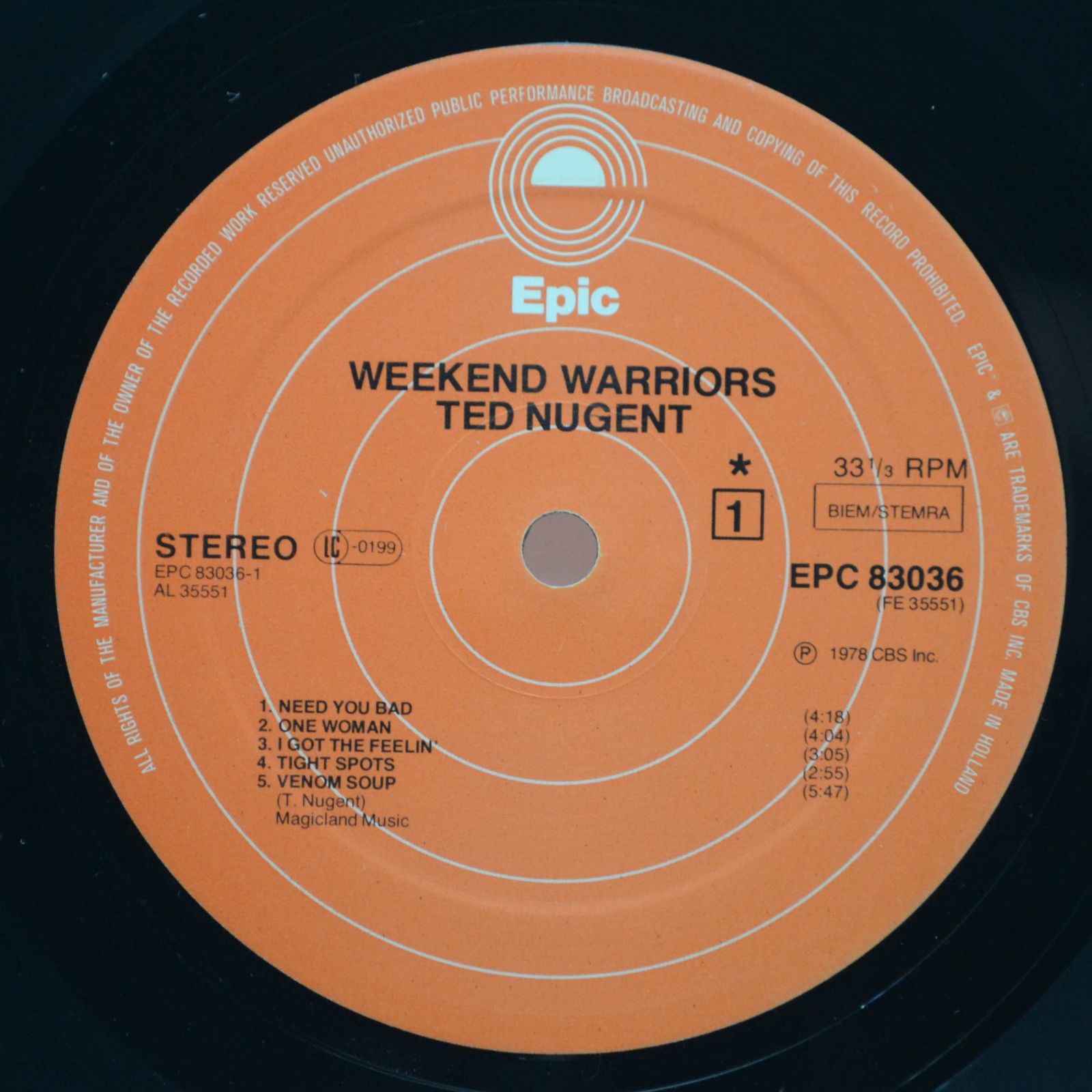 Ted Nugent — Weekend Warriors, 1978