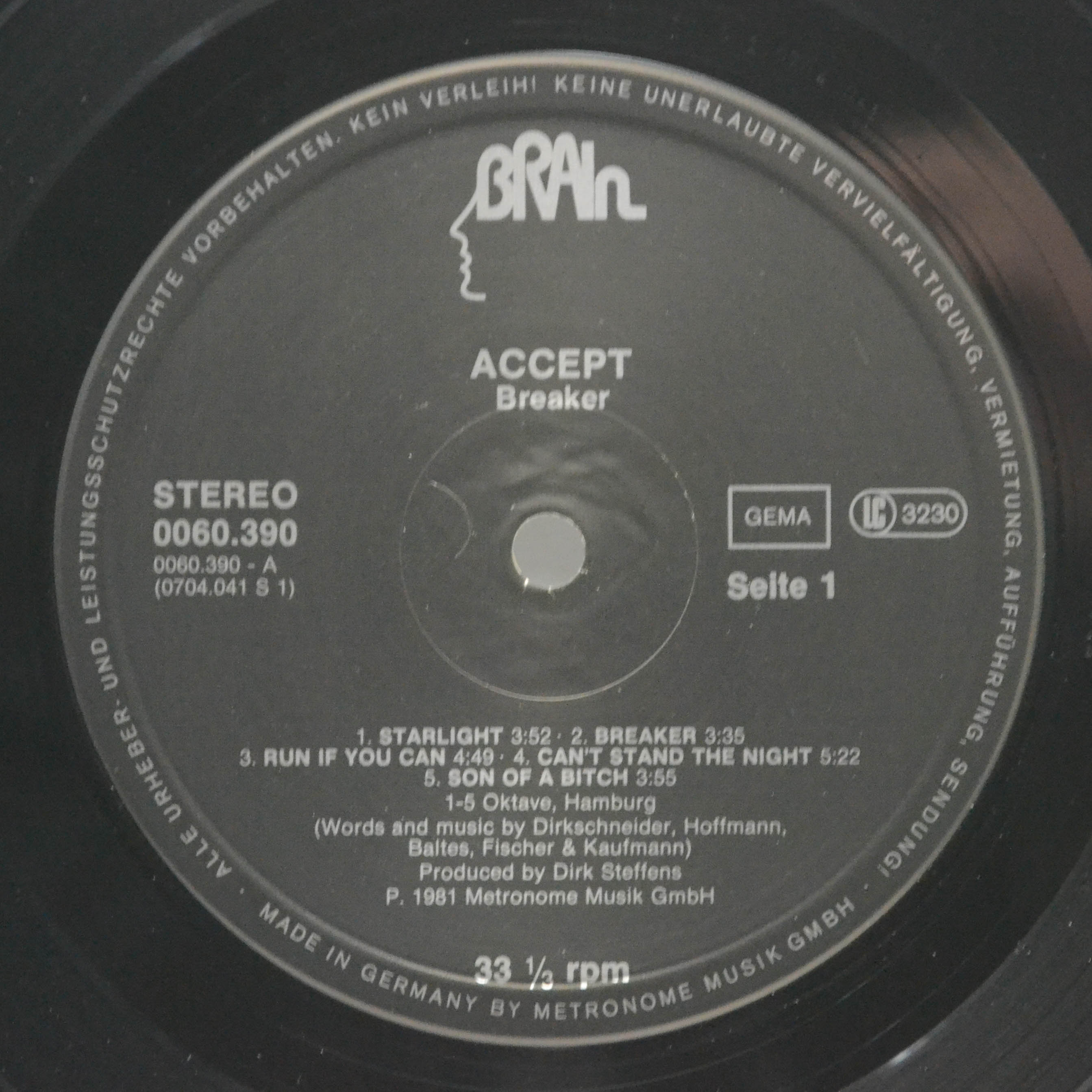 Accept — Breaker (1-st, Germany), 1981