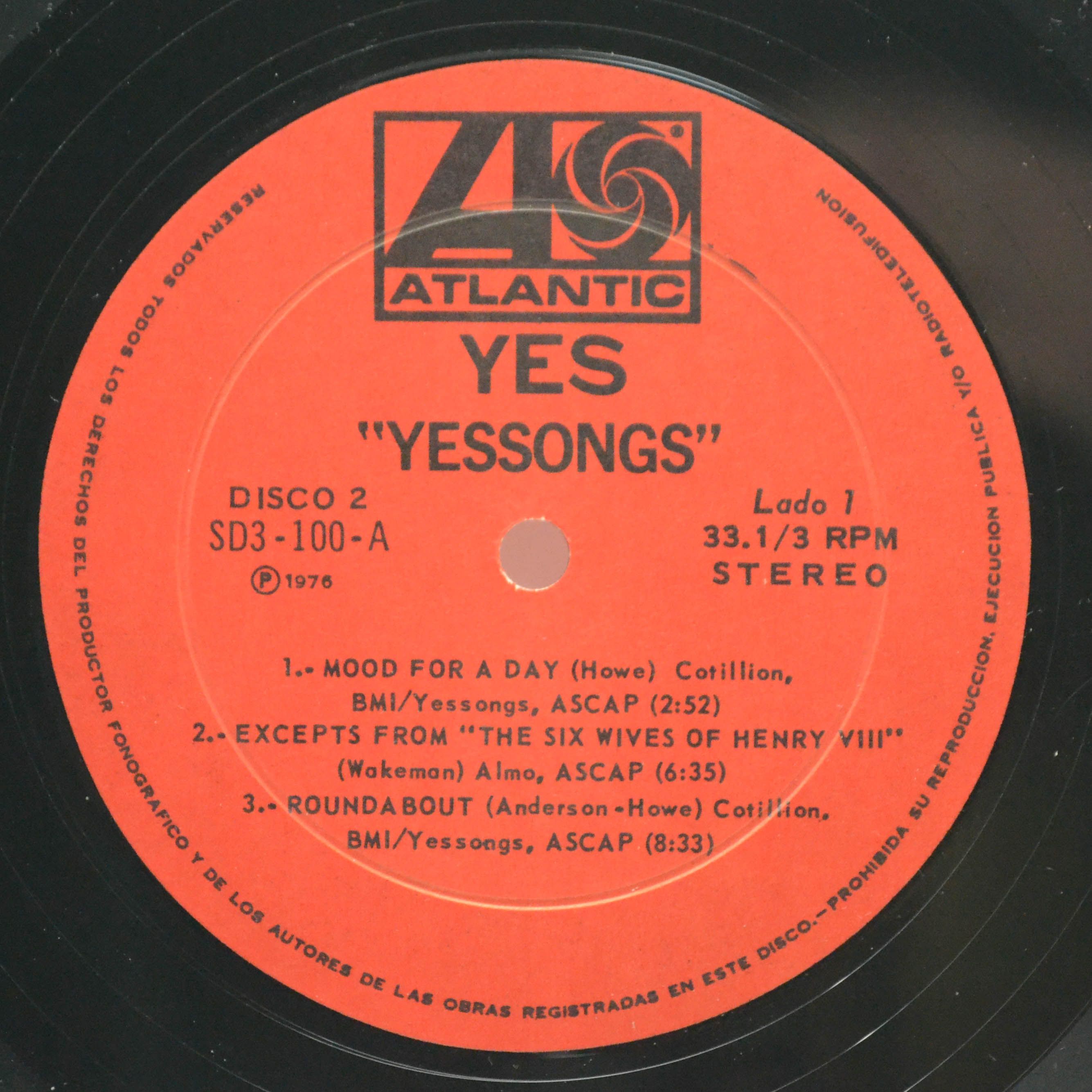 Yes — Yessongs (3LP), 1973