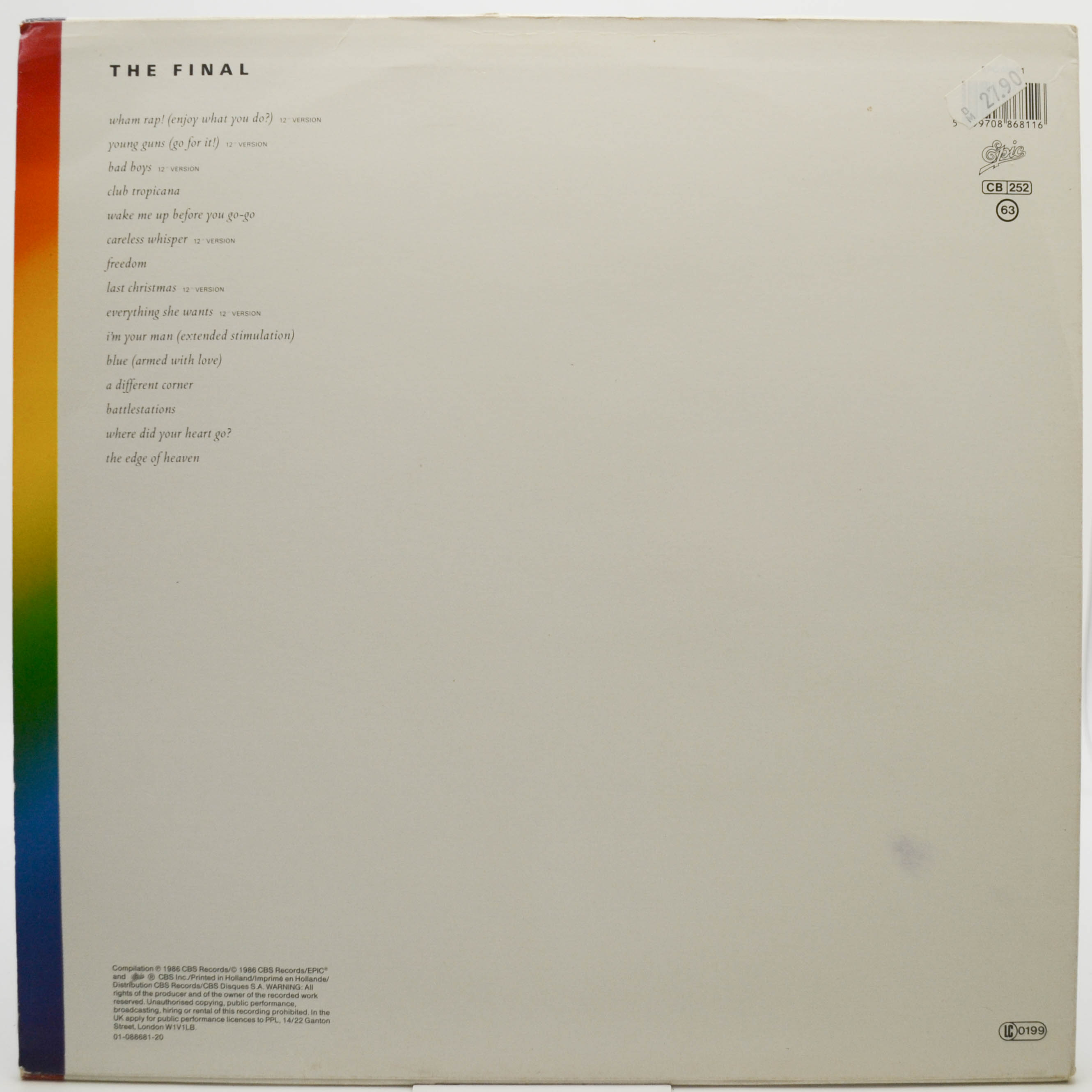 Wham! — The Final (2LP), 1986