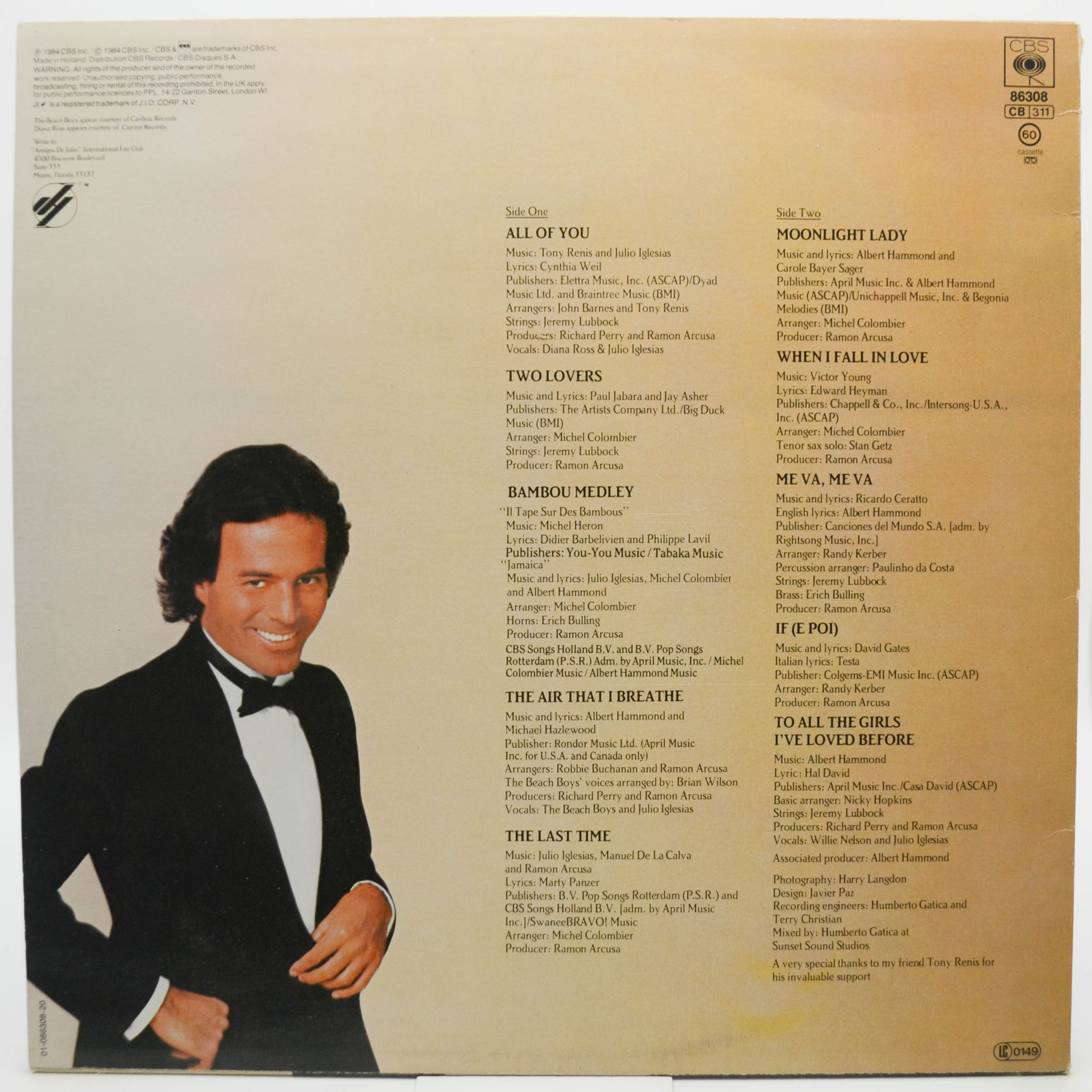 Julio Iglesias — 1100 Bel Air Place, 1984