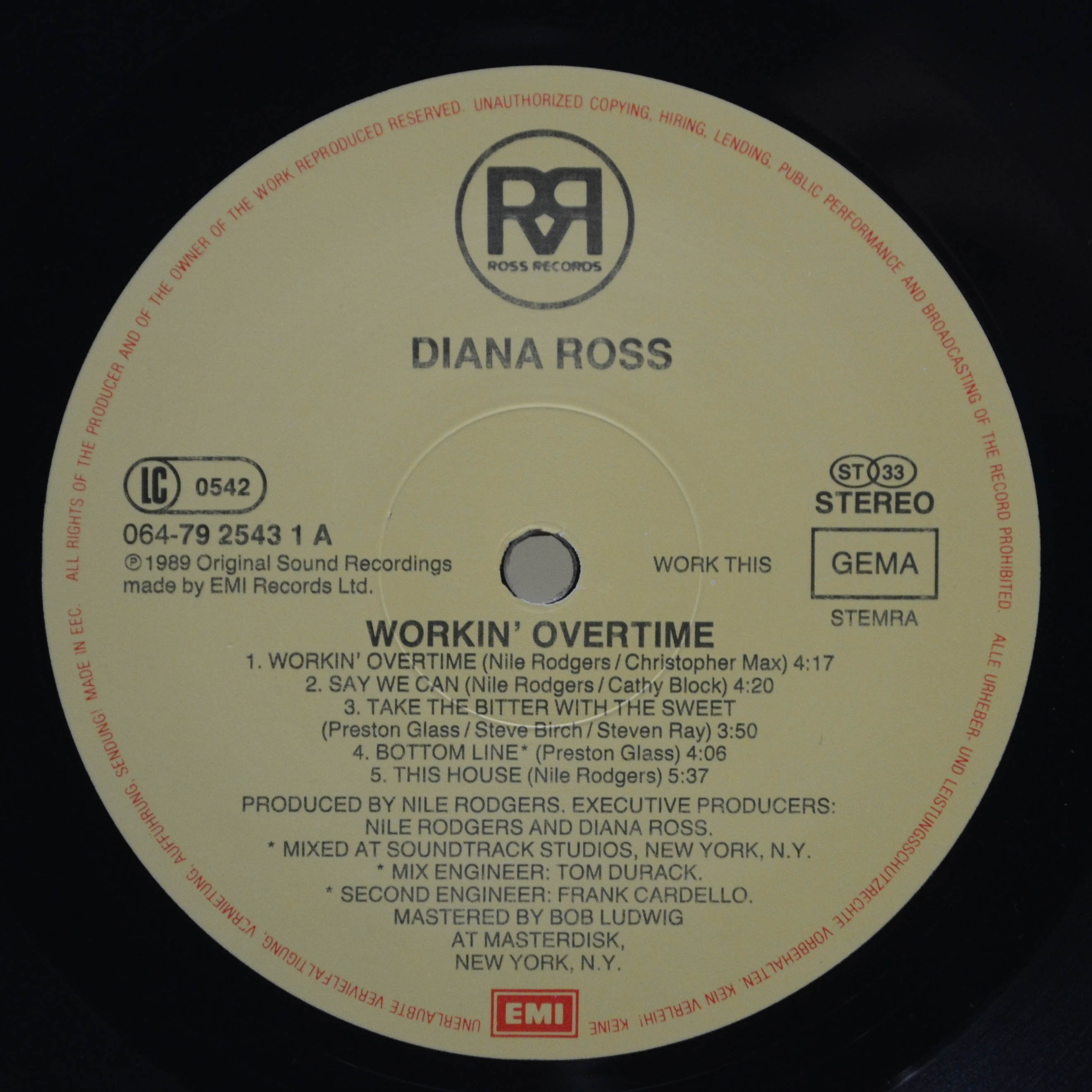 Diana — Workin' Overtime, 1989