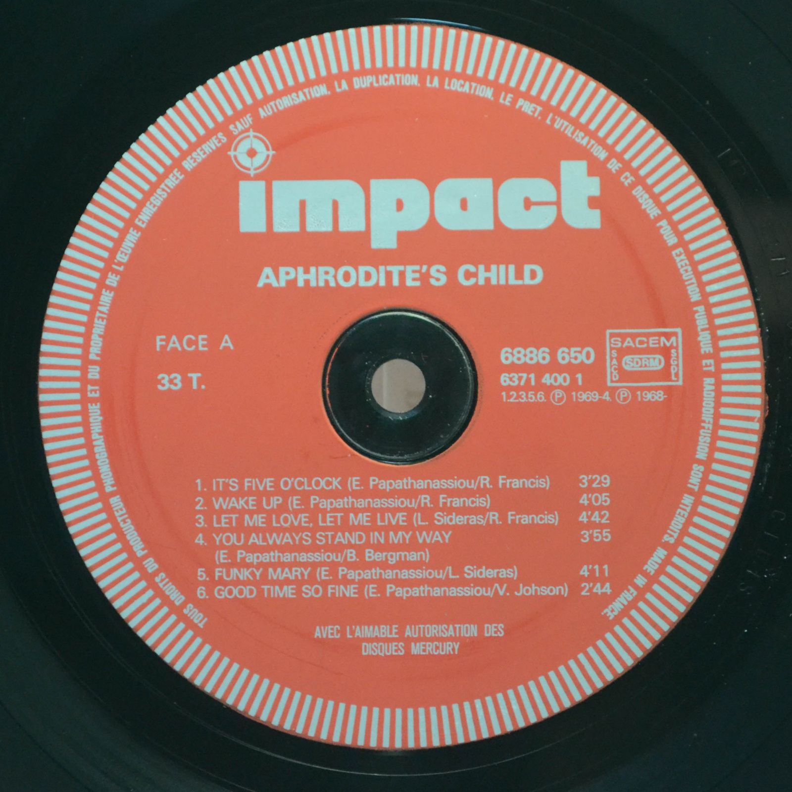 Aphrodite's Child — Aphrodite's Child (France), 1976