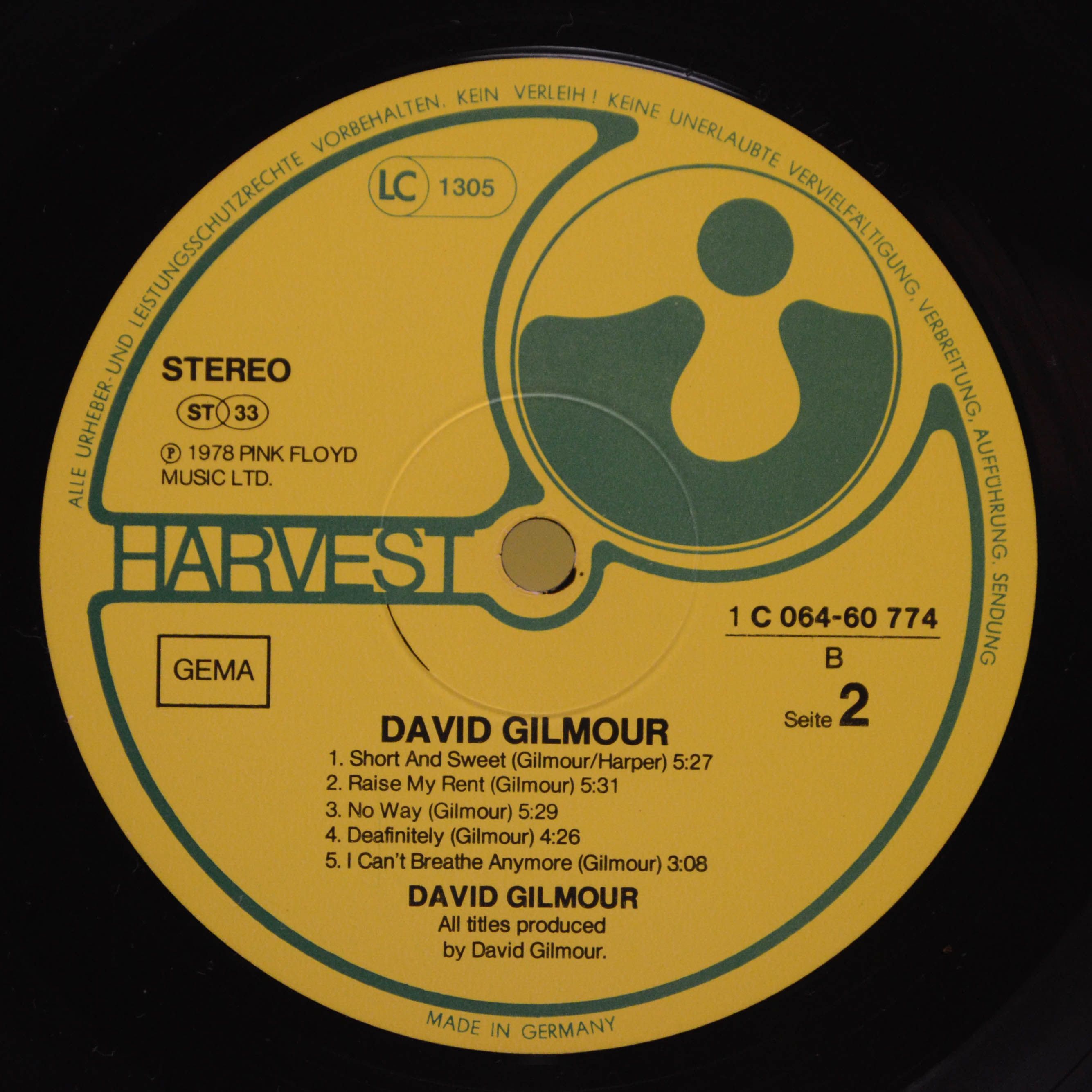 David Gilmour — David Gilmour, 1978