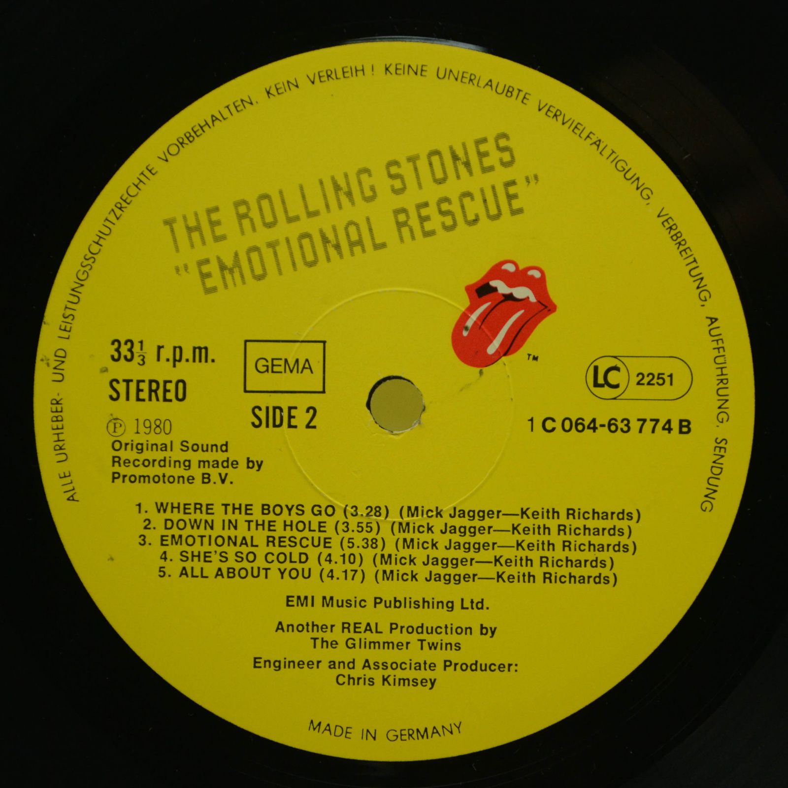 Rolling Stones — Emotional Rescue (poster), 1980