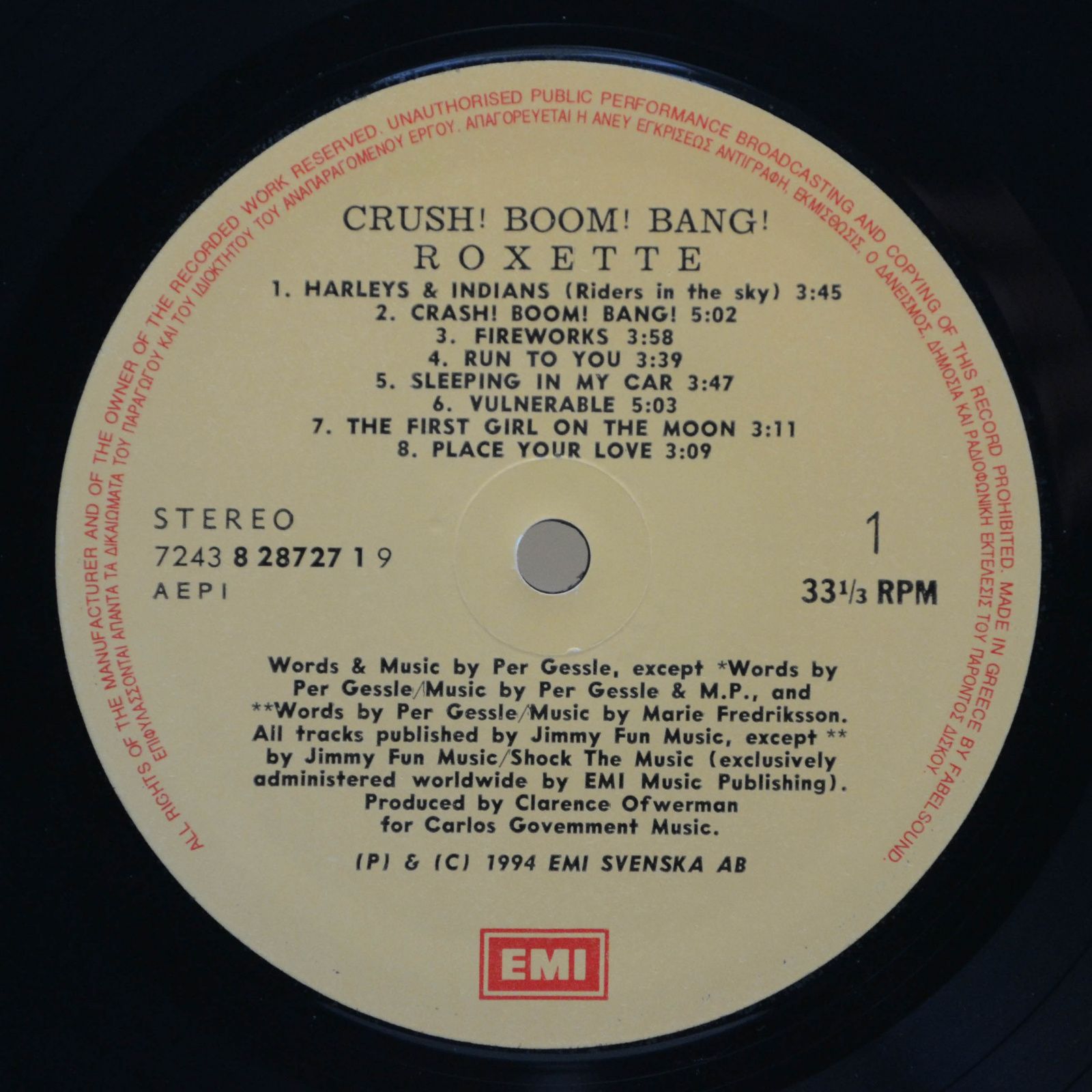 Roxette — Crash! Boom! Bang!, 1994