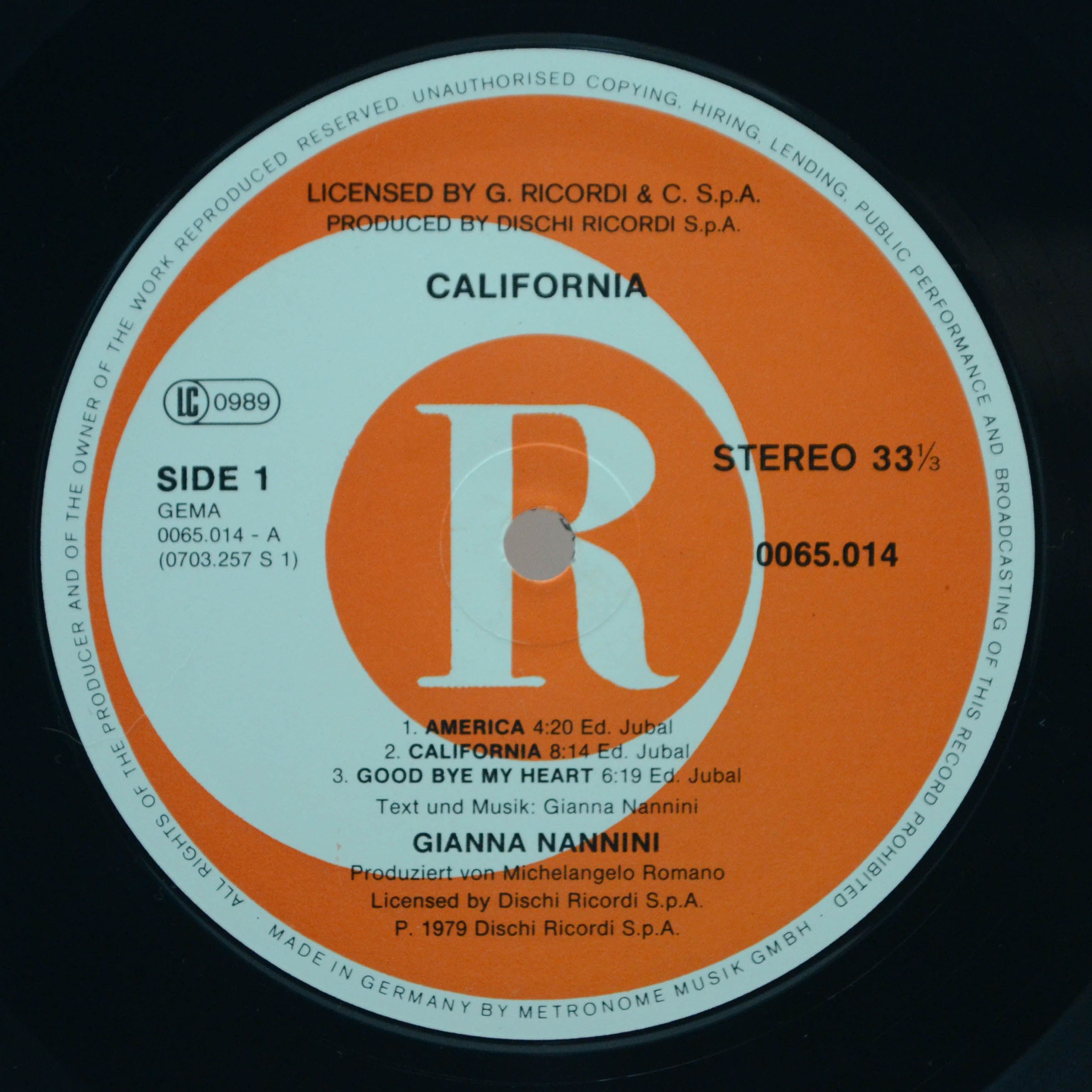 Gianna Nannini — California, 1979
