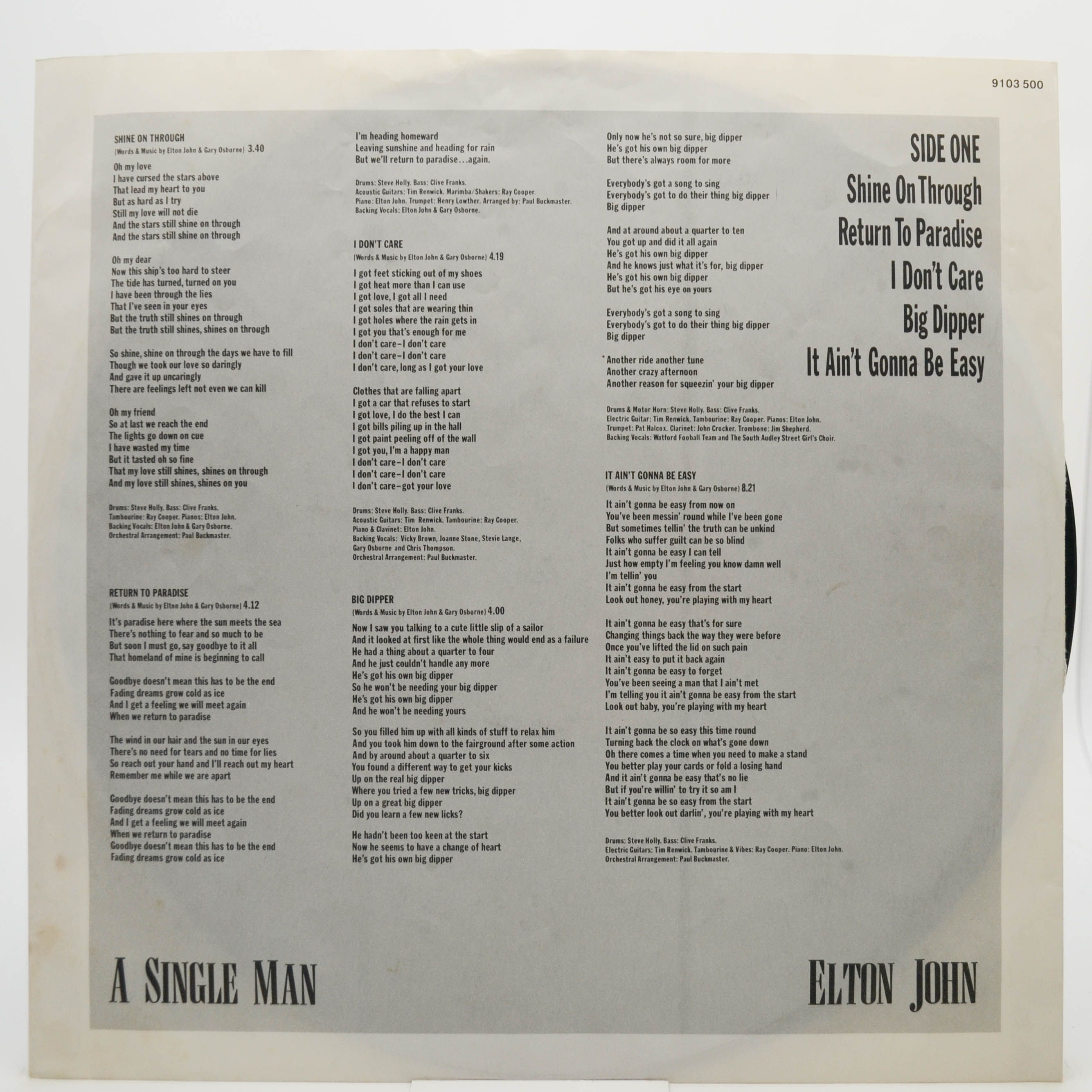 Elton John — A Single Man, 1978