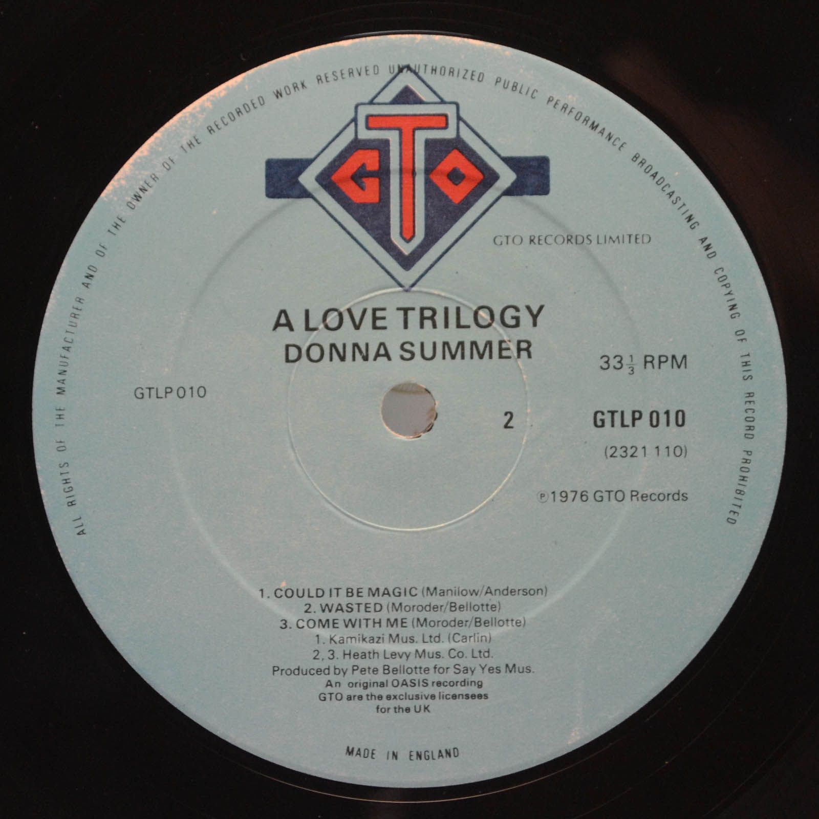 Donna Summer — A Love Trilogy (UK), 1976