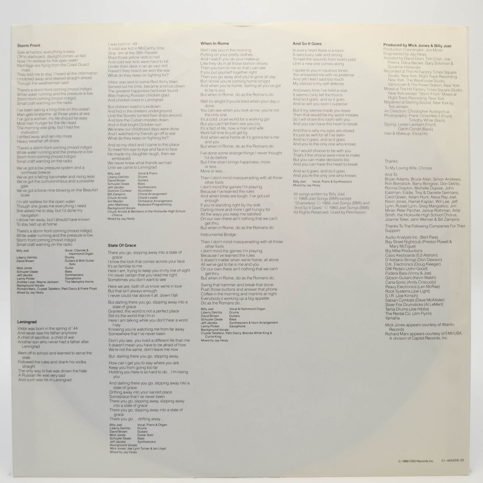 Billy Joel — Storm Front, 1989