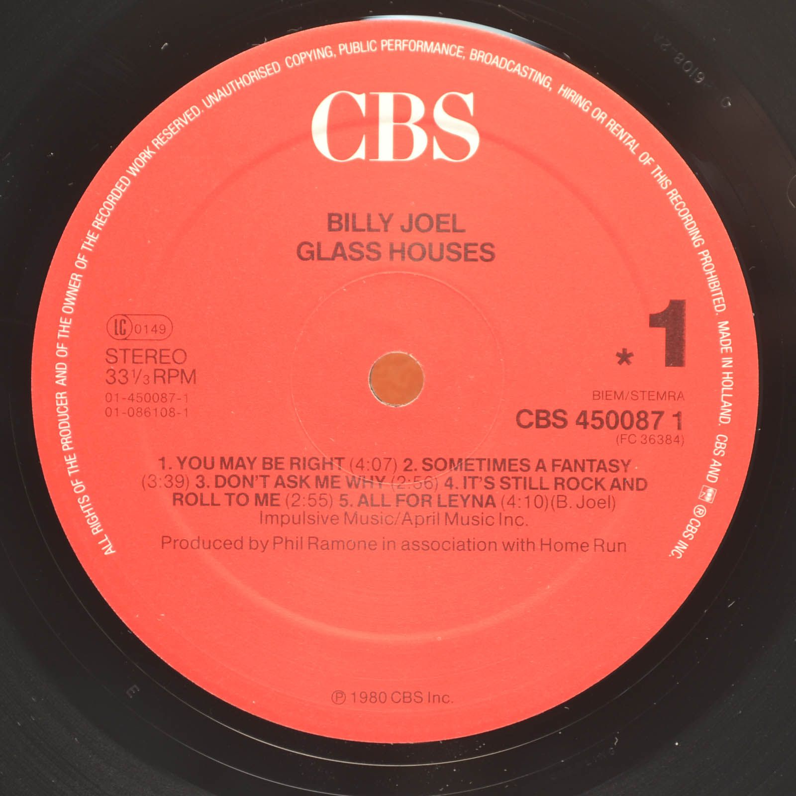 Billy Joel — Glass Houses, 1980
