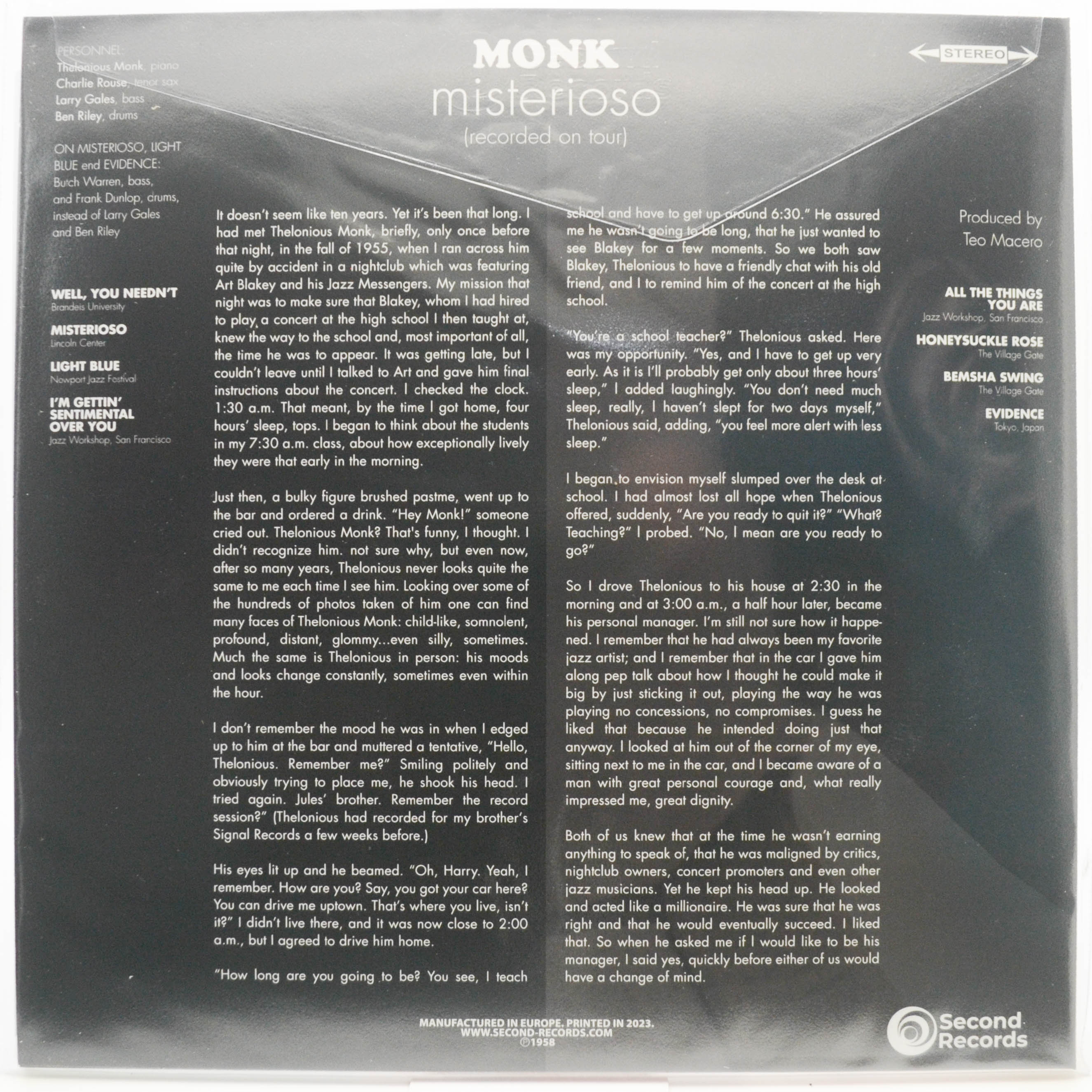 Thelonious Monk Quartet — Misterioso, 1958