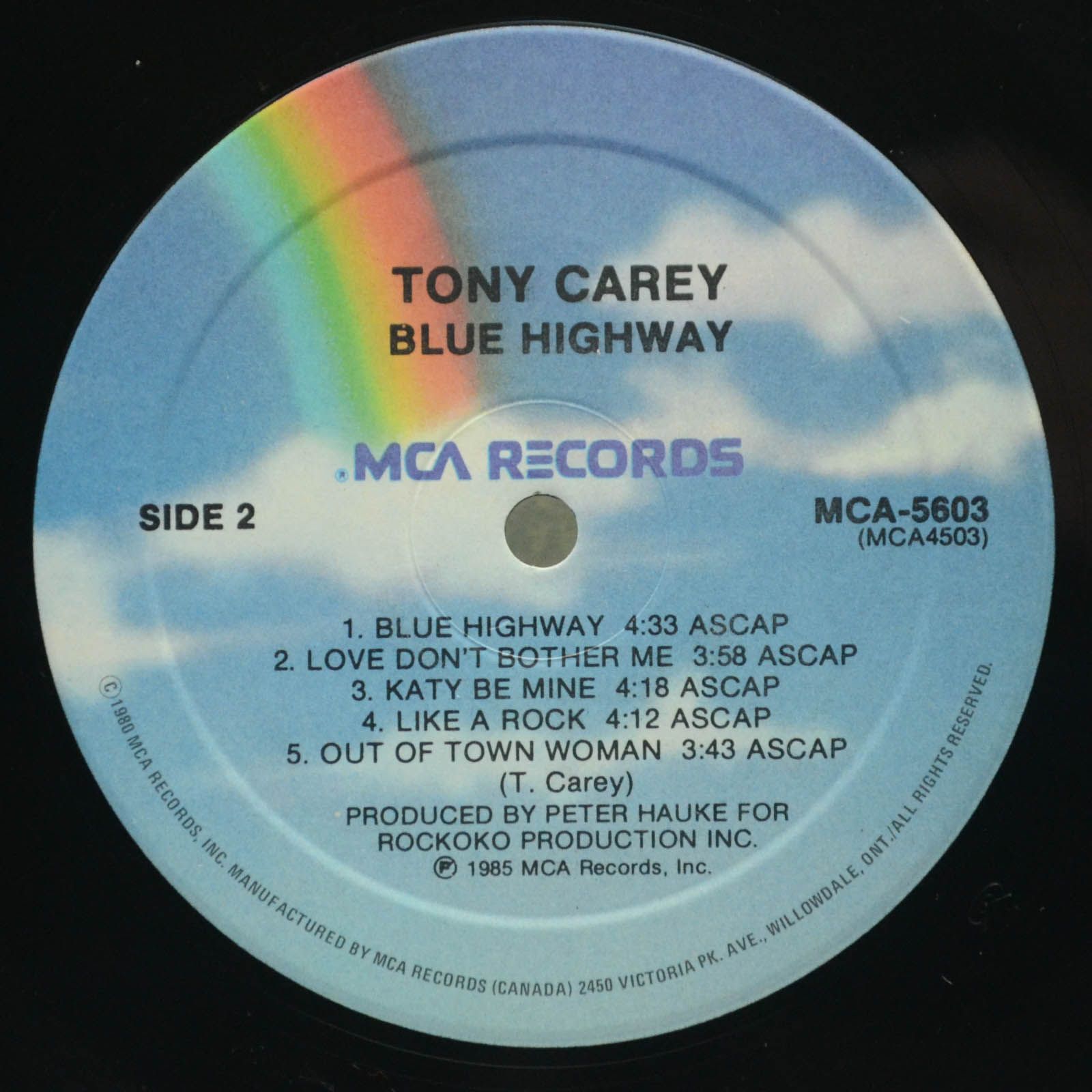 Tony Carey — Blue Highway, 1985