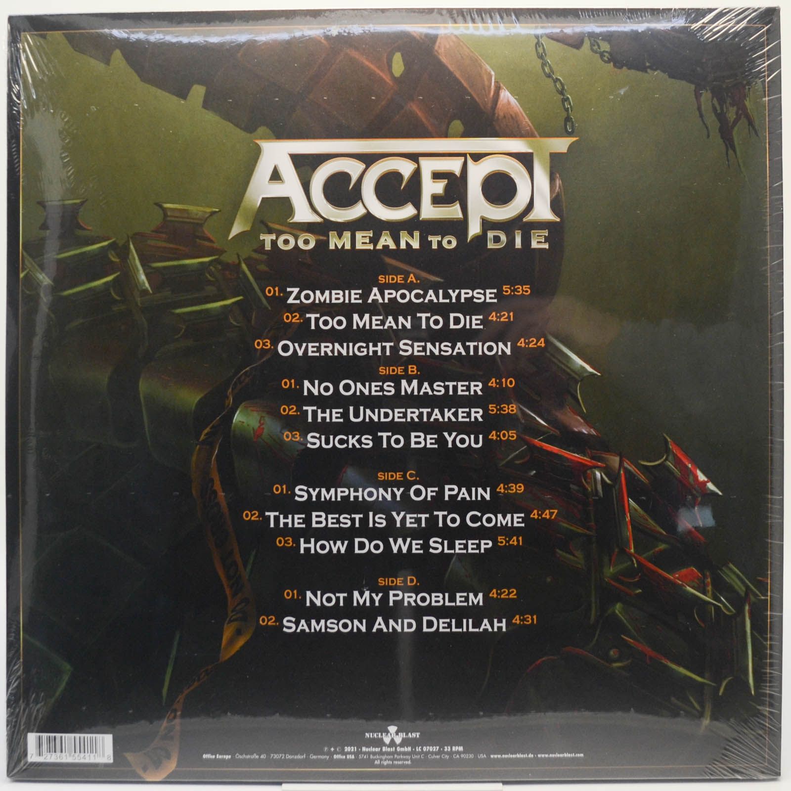 Accept — Too Mean To Die (2LP), 2021