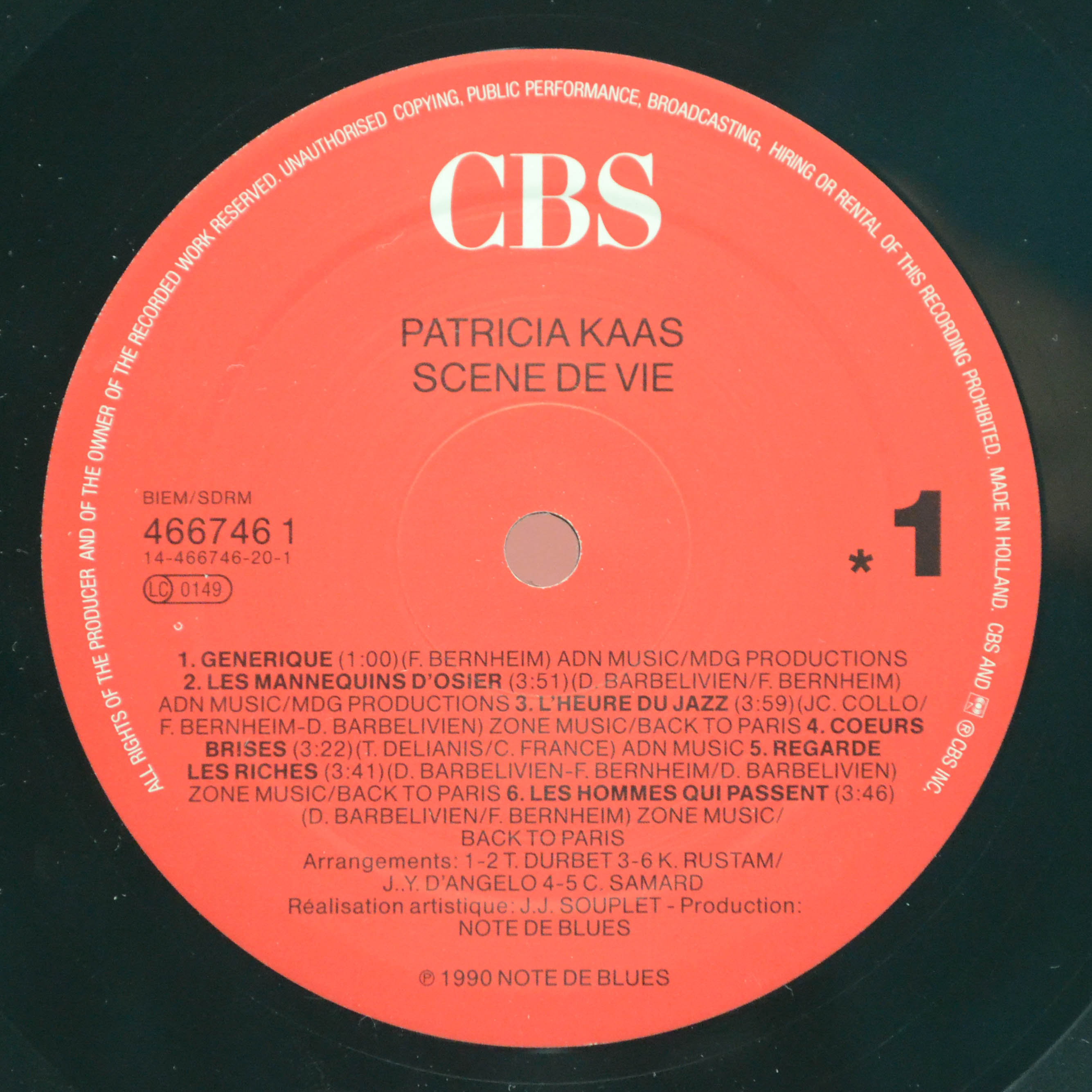 Patricia Kaas — Scène De Vie, 1990