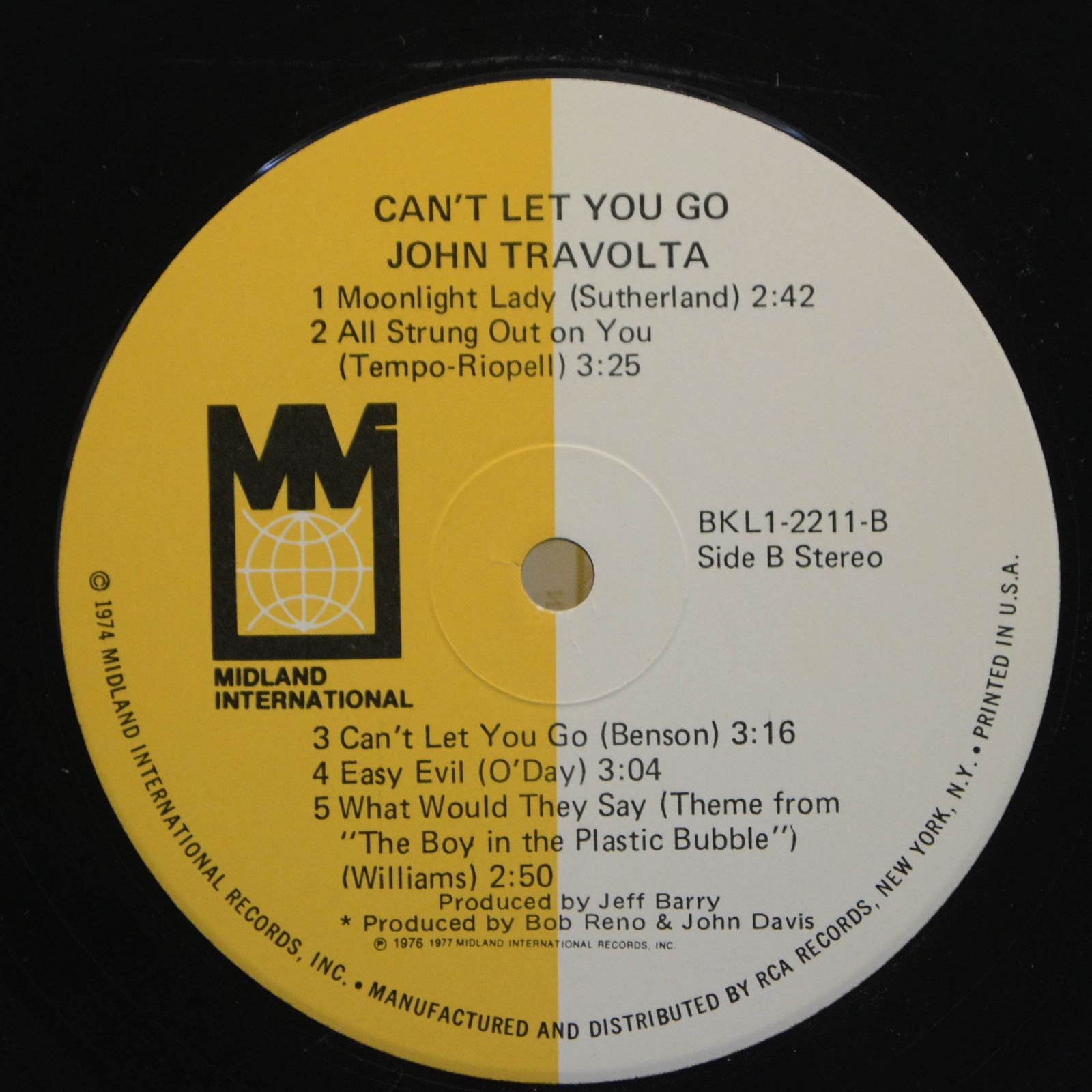 John Travolta — Can't Let You Go, 1977