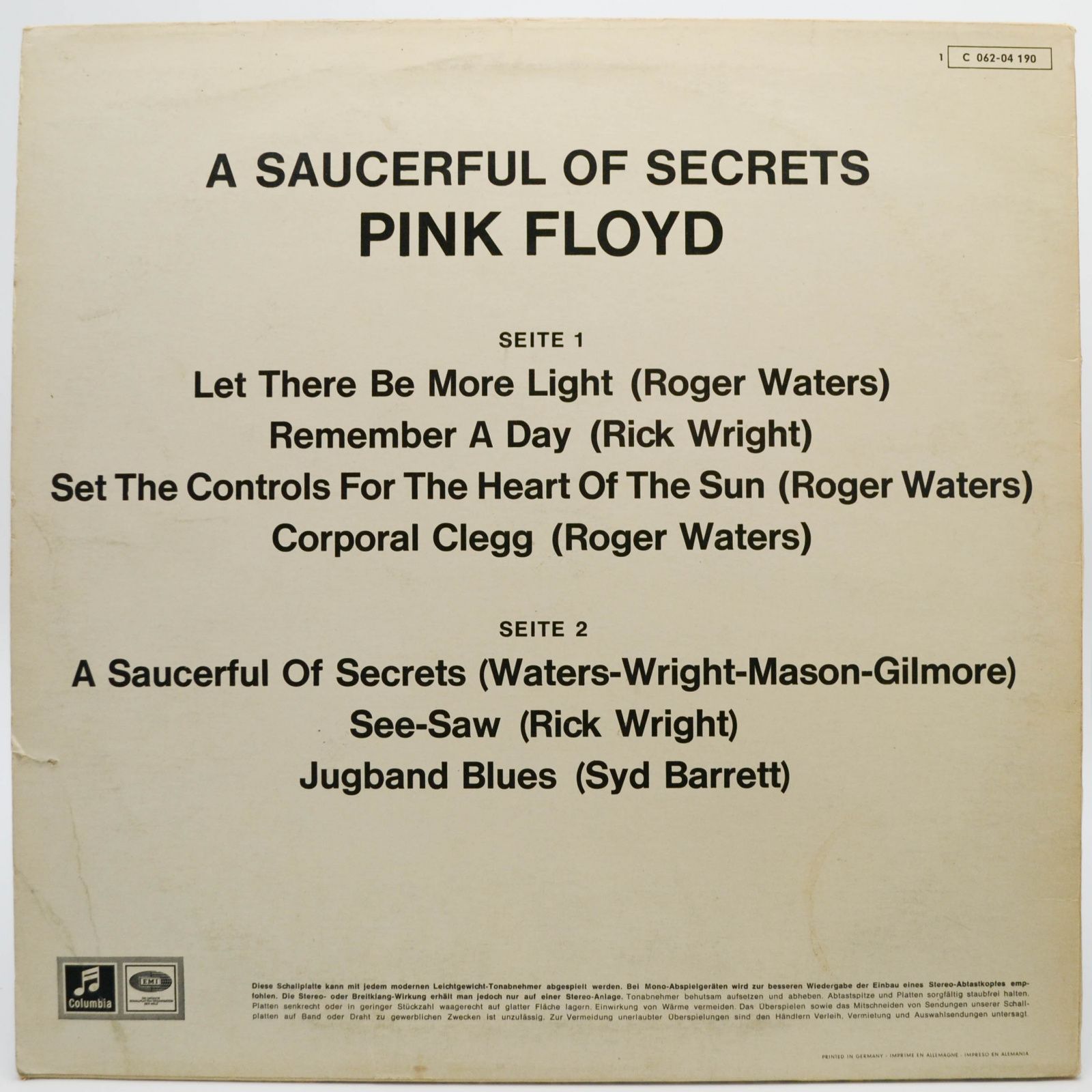 Pink Floyd — A Saucerful Of Secrets, 1968