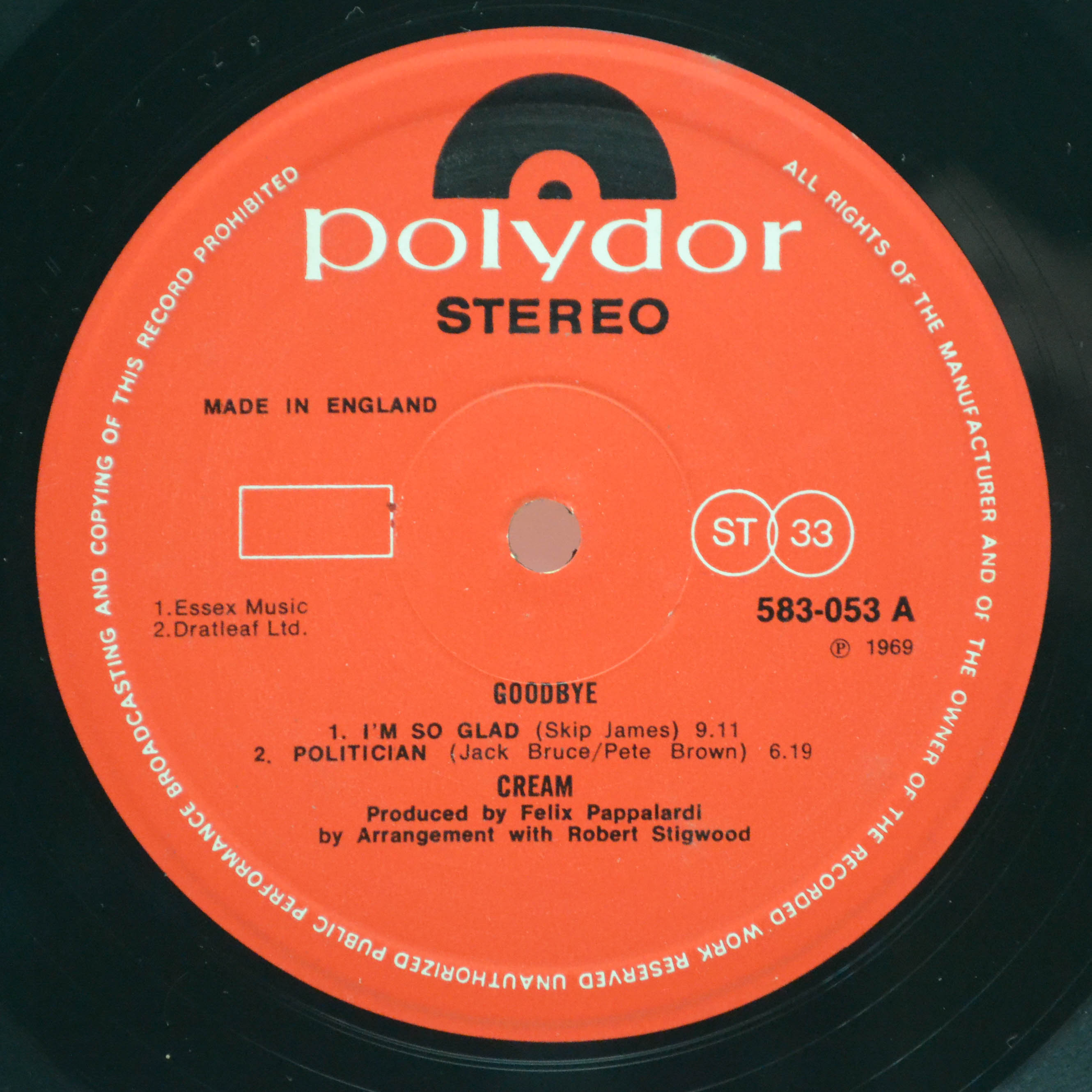 Cream — Goodbye (UK), 1969