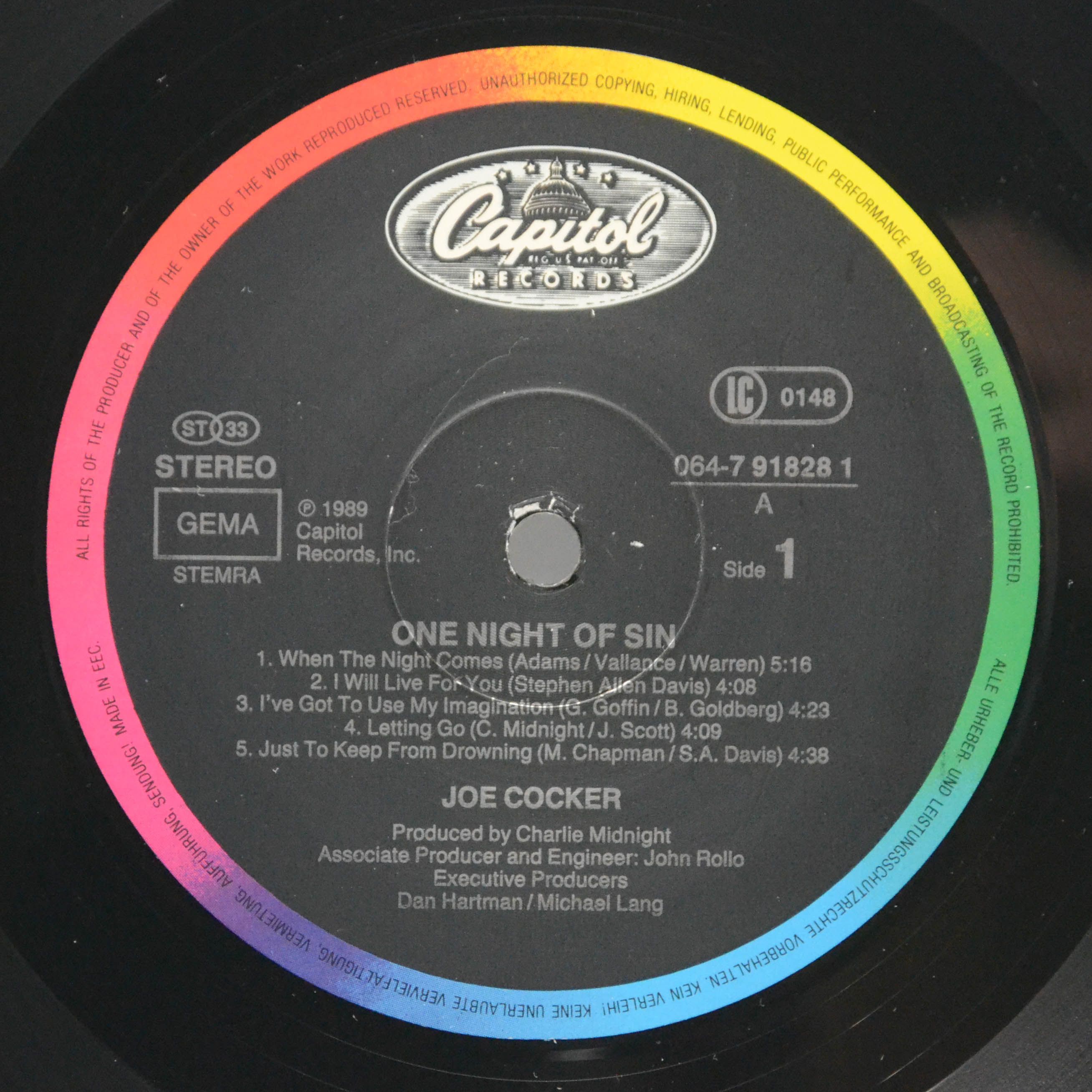 Joe Cocker — One Night Of Sin, 1989