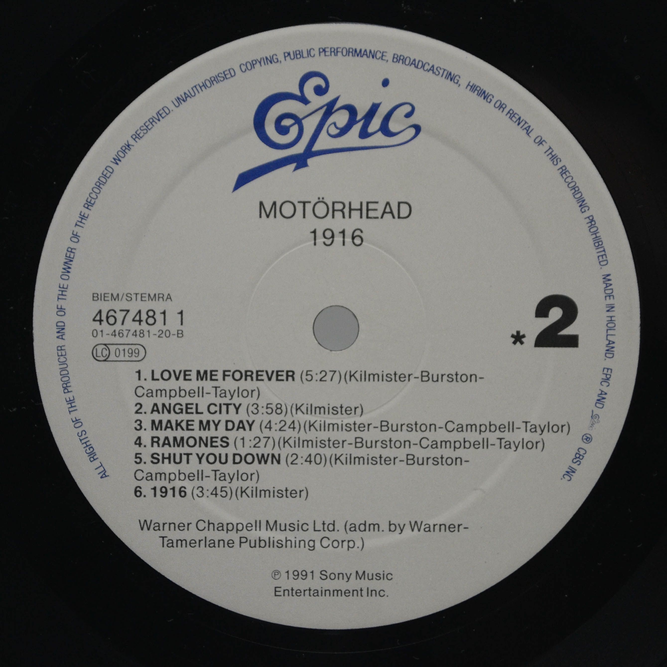 Motörhead — 1916, 1991