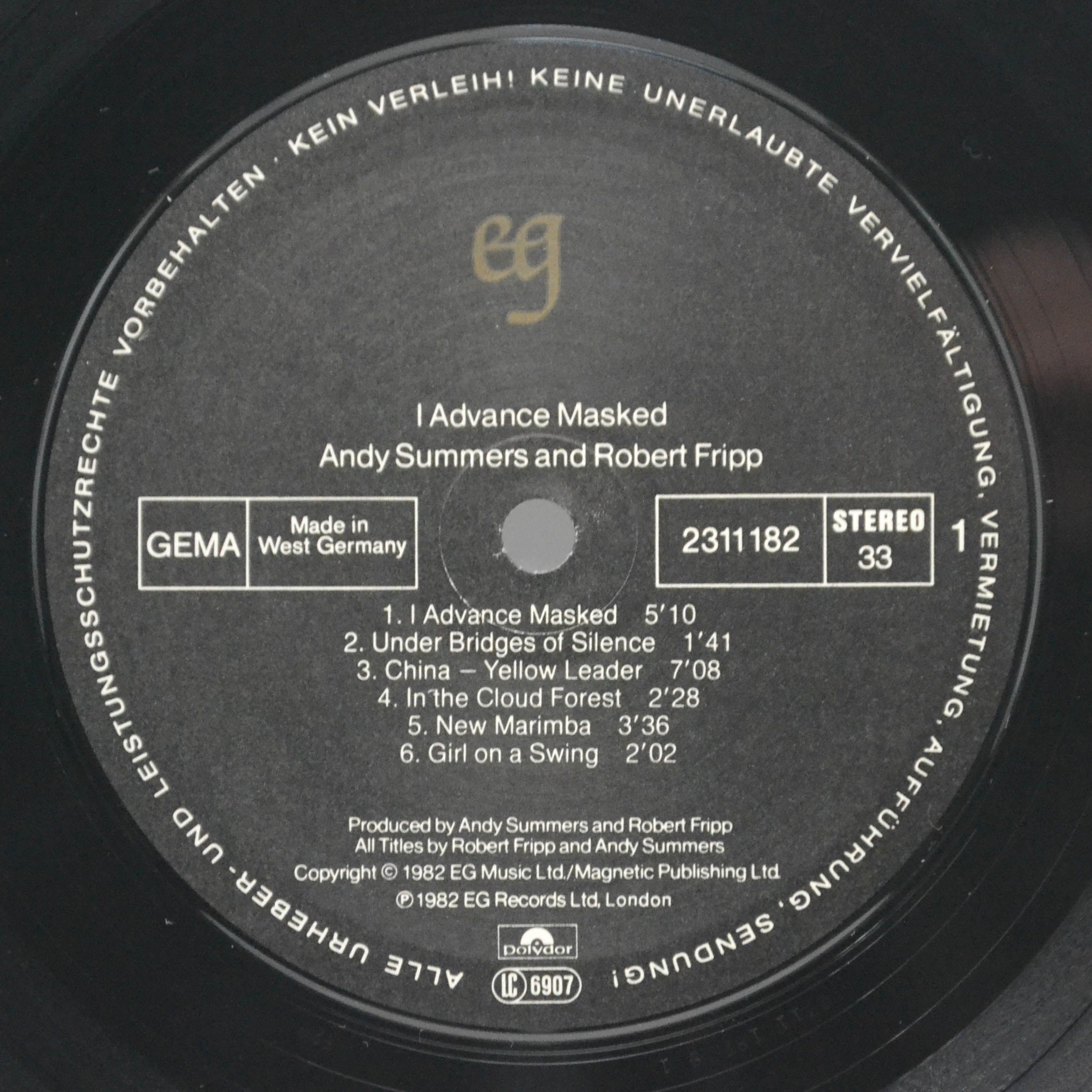 Andy Summers, Robert Fripp — I Advance Masked, 1982