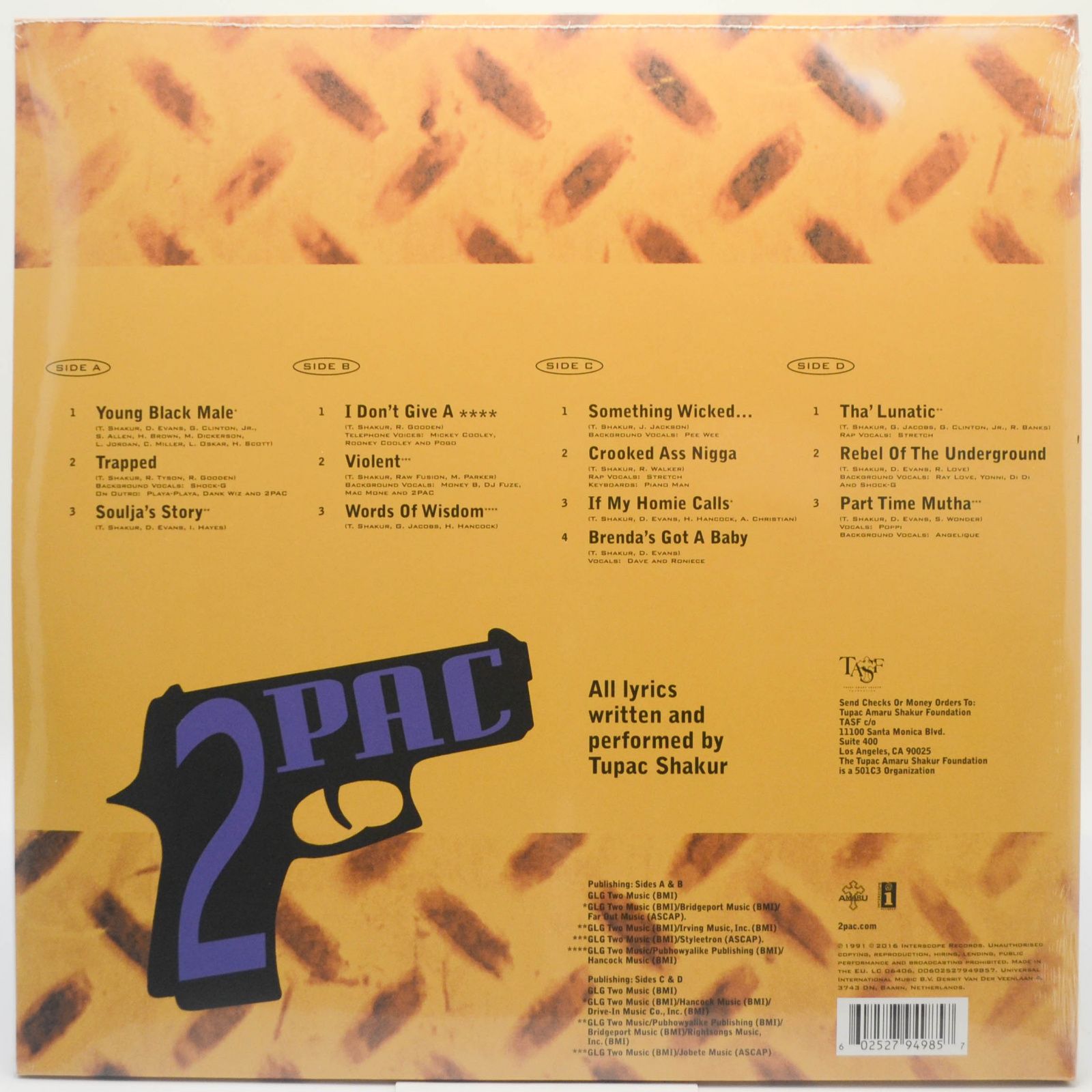 2Pac — 2Pacalypse Now (2LP), 2016