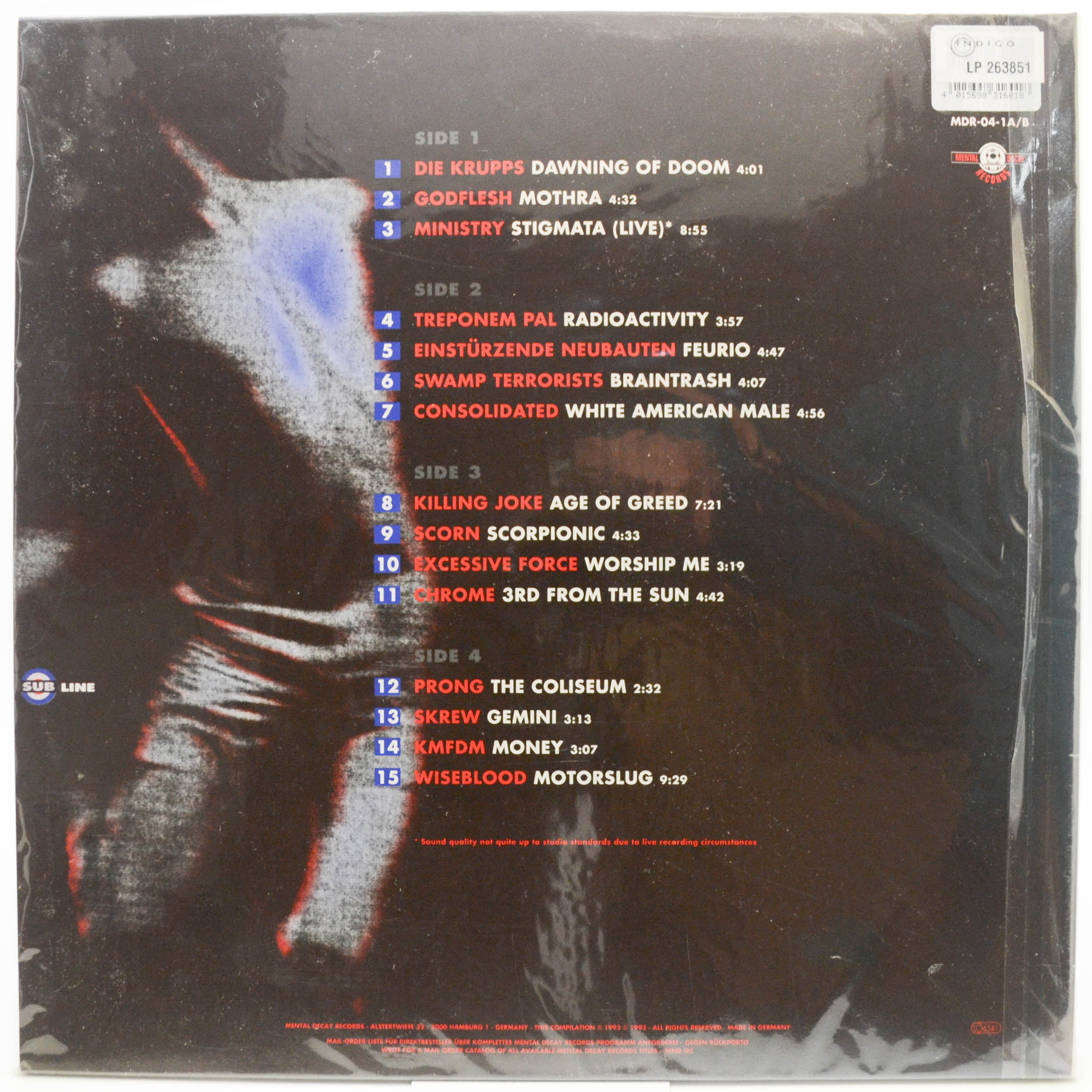 Various — Terror - An Industrial Metal Compilation (2LP), 1993