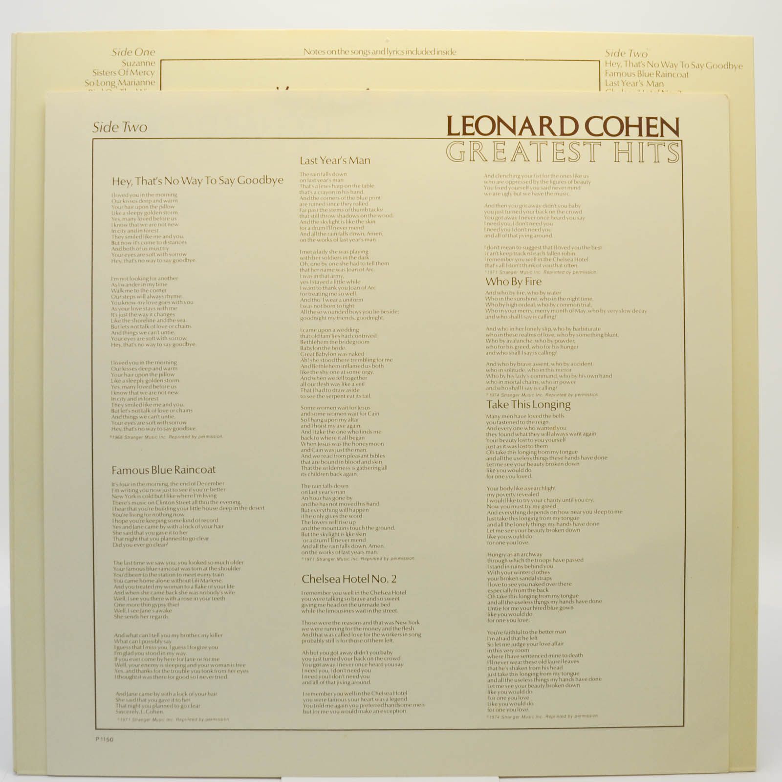 Leonard Cohen — Greatest Hits, 1975