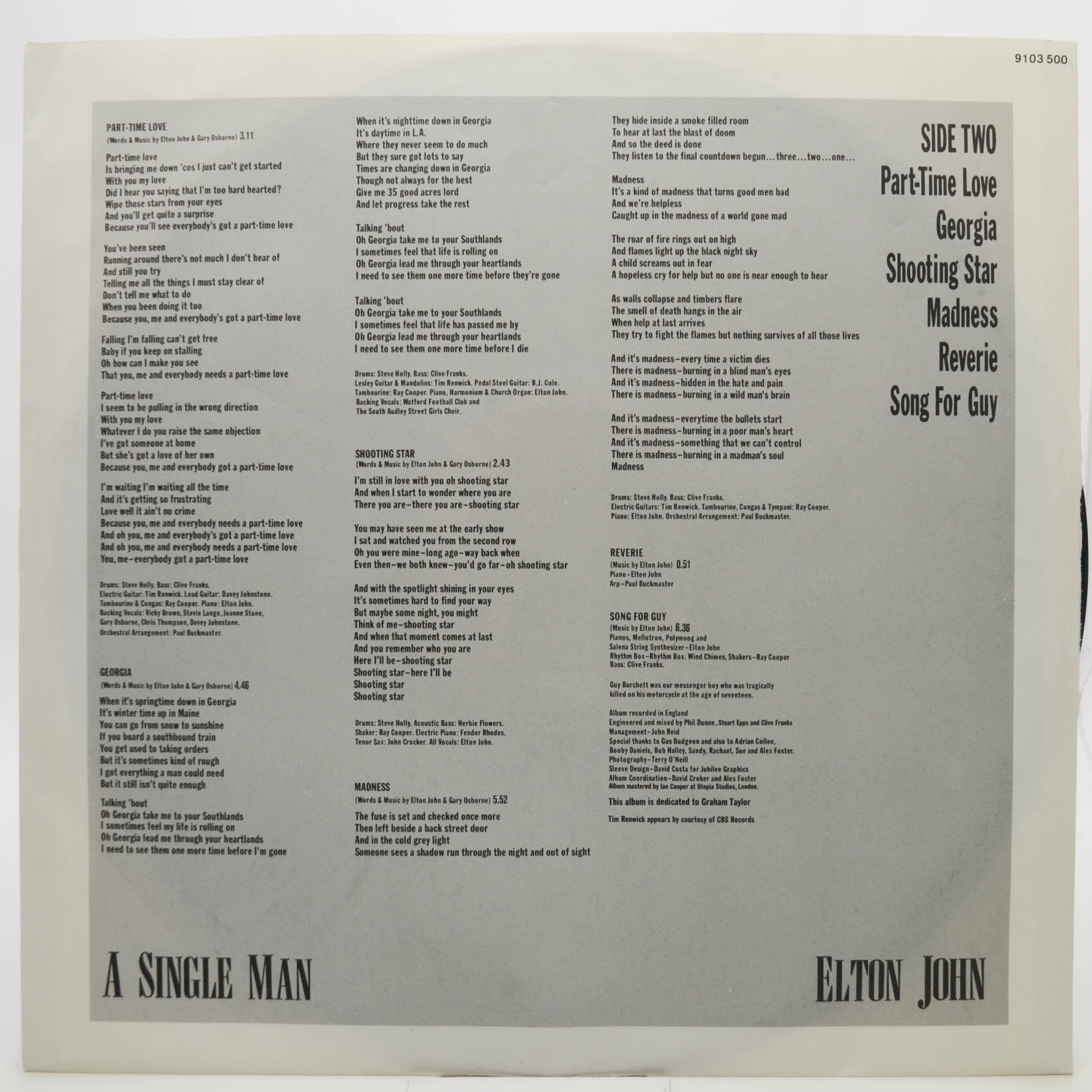 Elton John — A Single Man, 1978