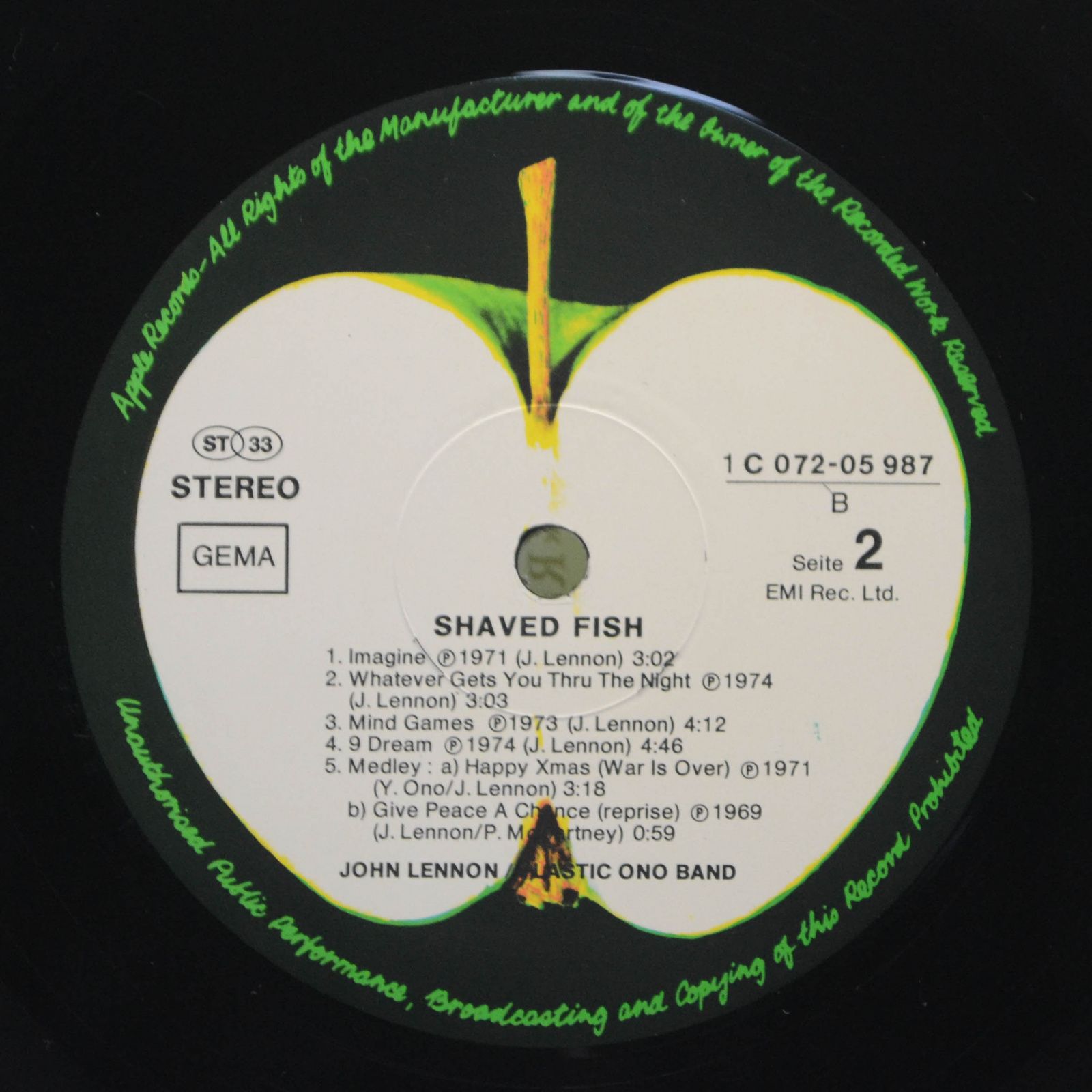 Lennon & The Plastic Ono Band — Shaved Fish, 1975