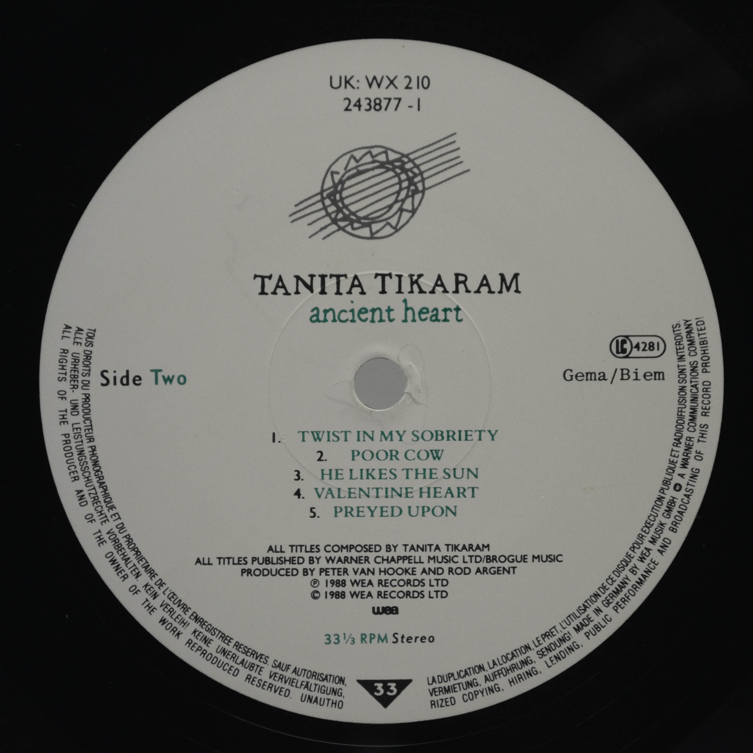 Tanita Tikaram — Ancient Heart, 1988